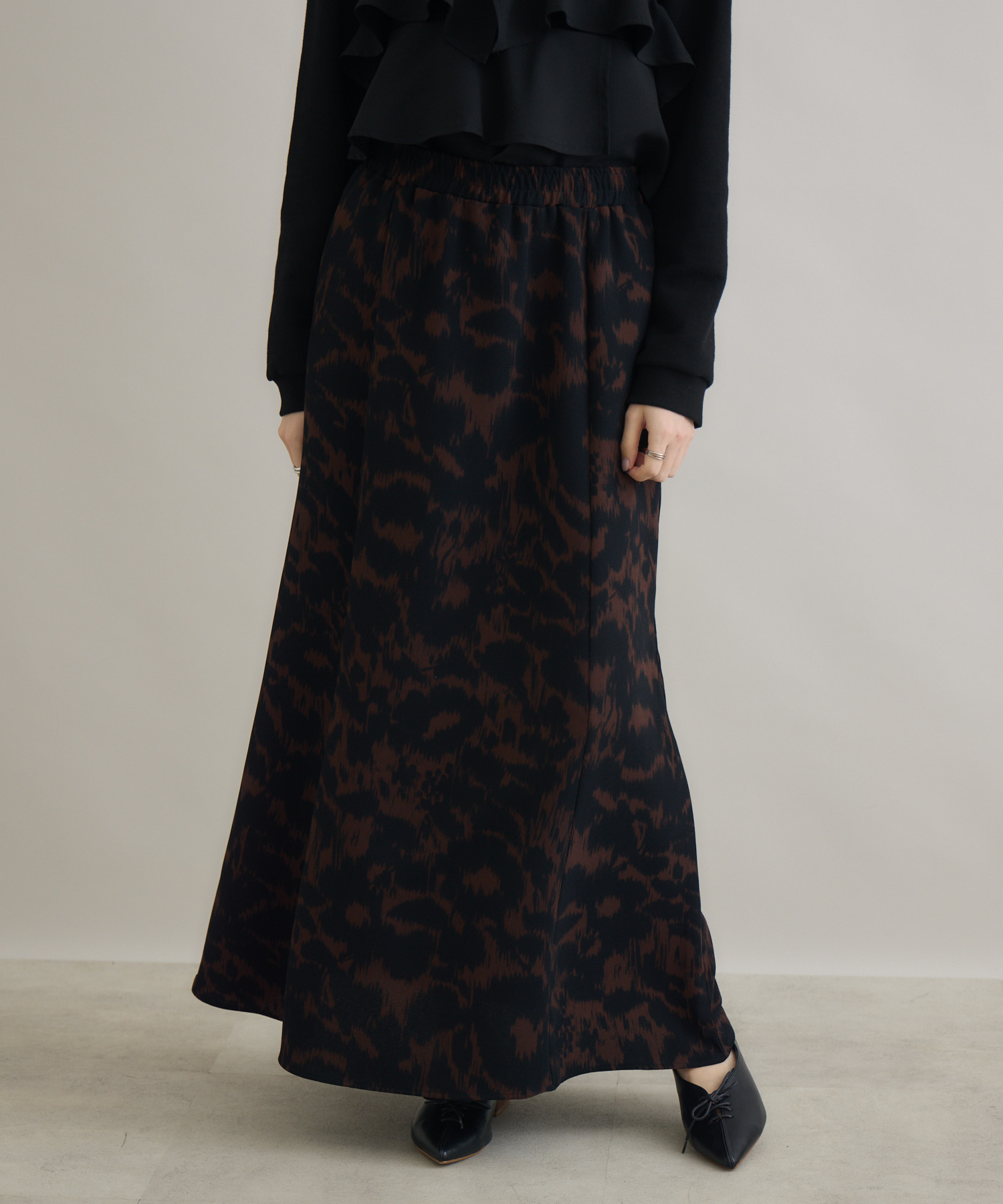 TRANOI. レオパードロングスカート | IKG crossing