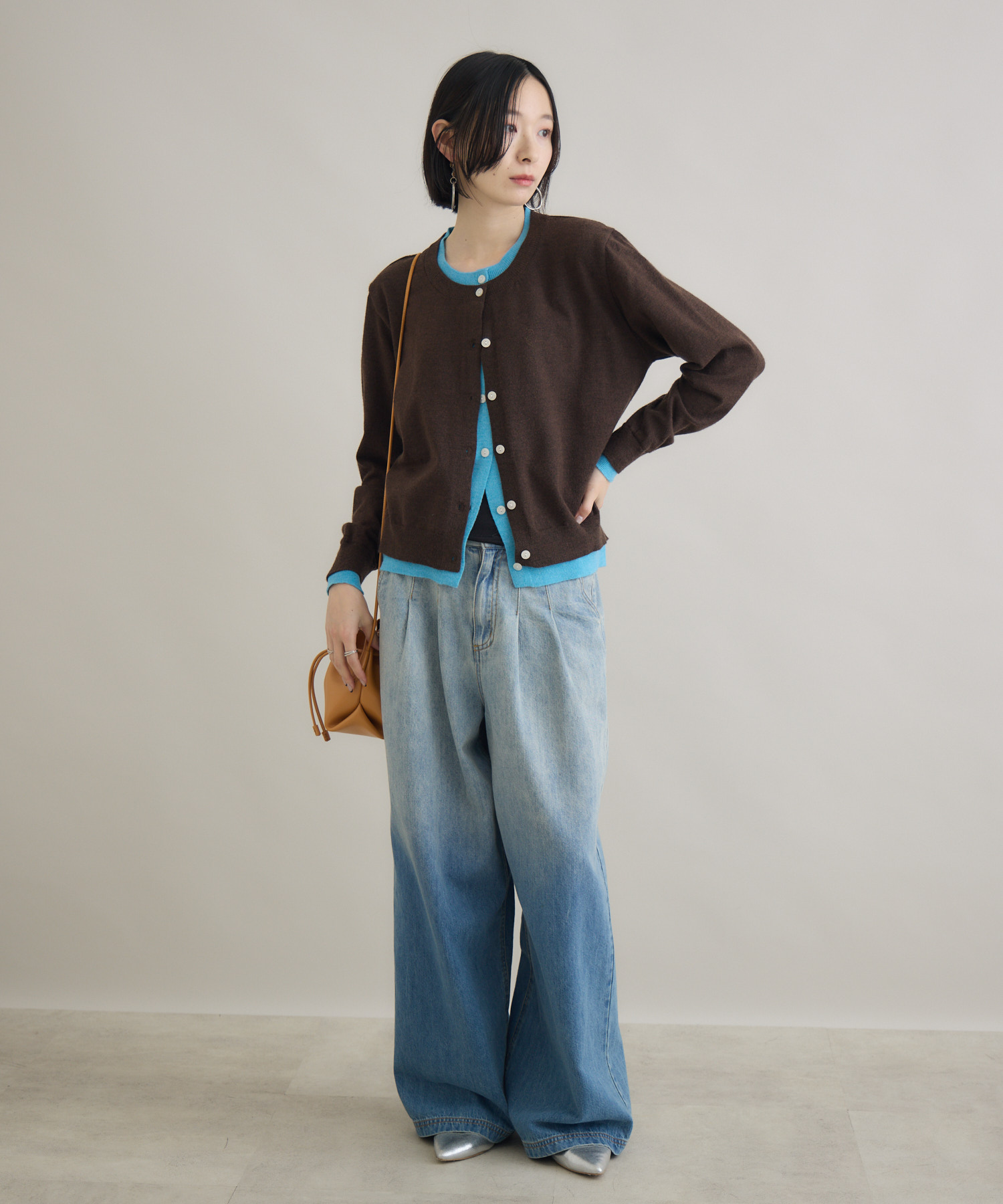 TRANOI. バイカラーレイヤードカーディガン | IKG crossing