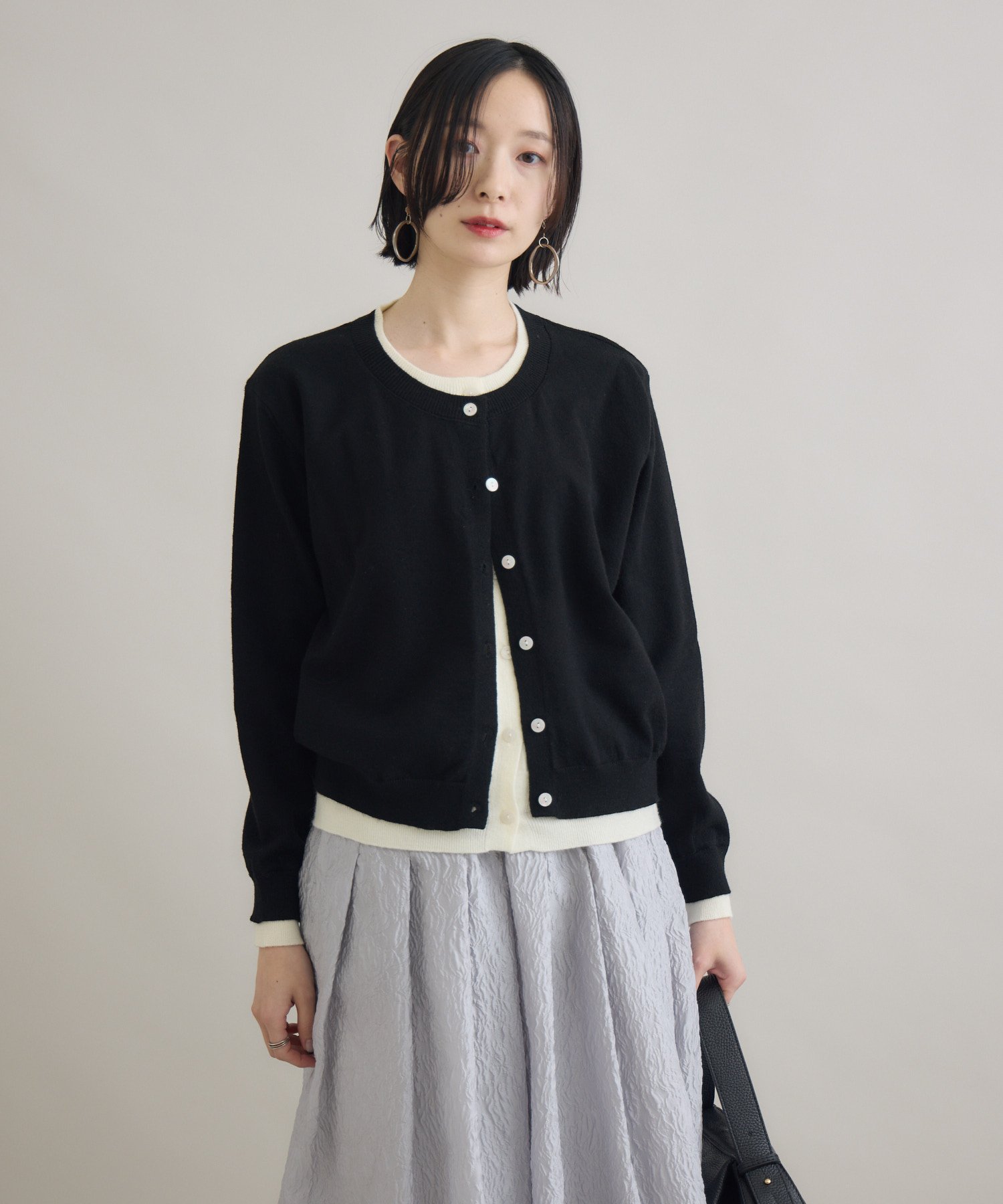 TRANOI. バイカラーレイヤードカーディガン | IKG crossing