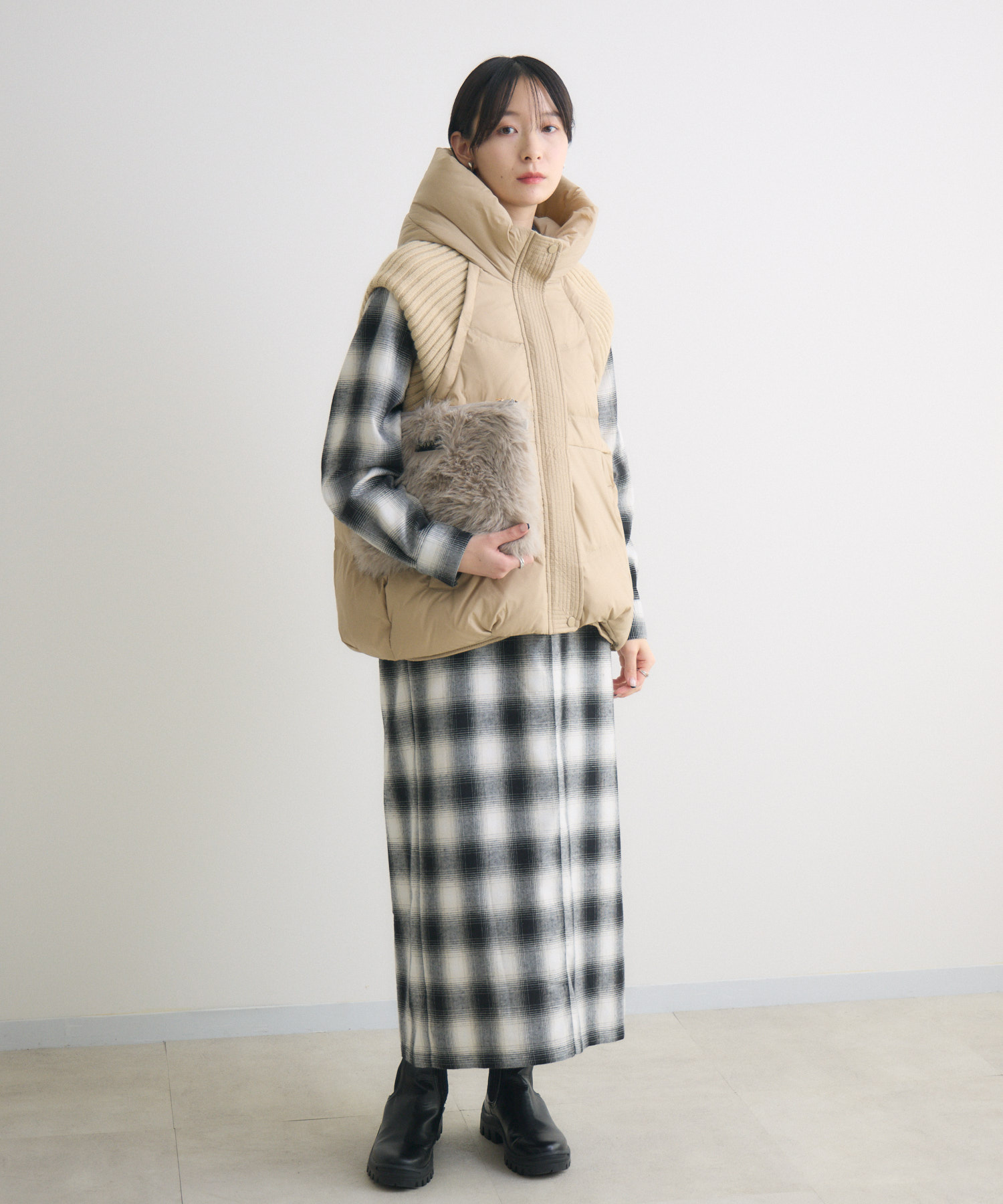 ニットドッキング中綿ベスト | IKG crossing