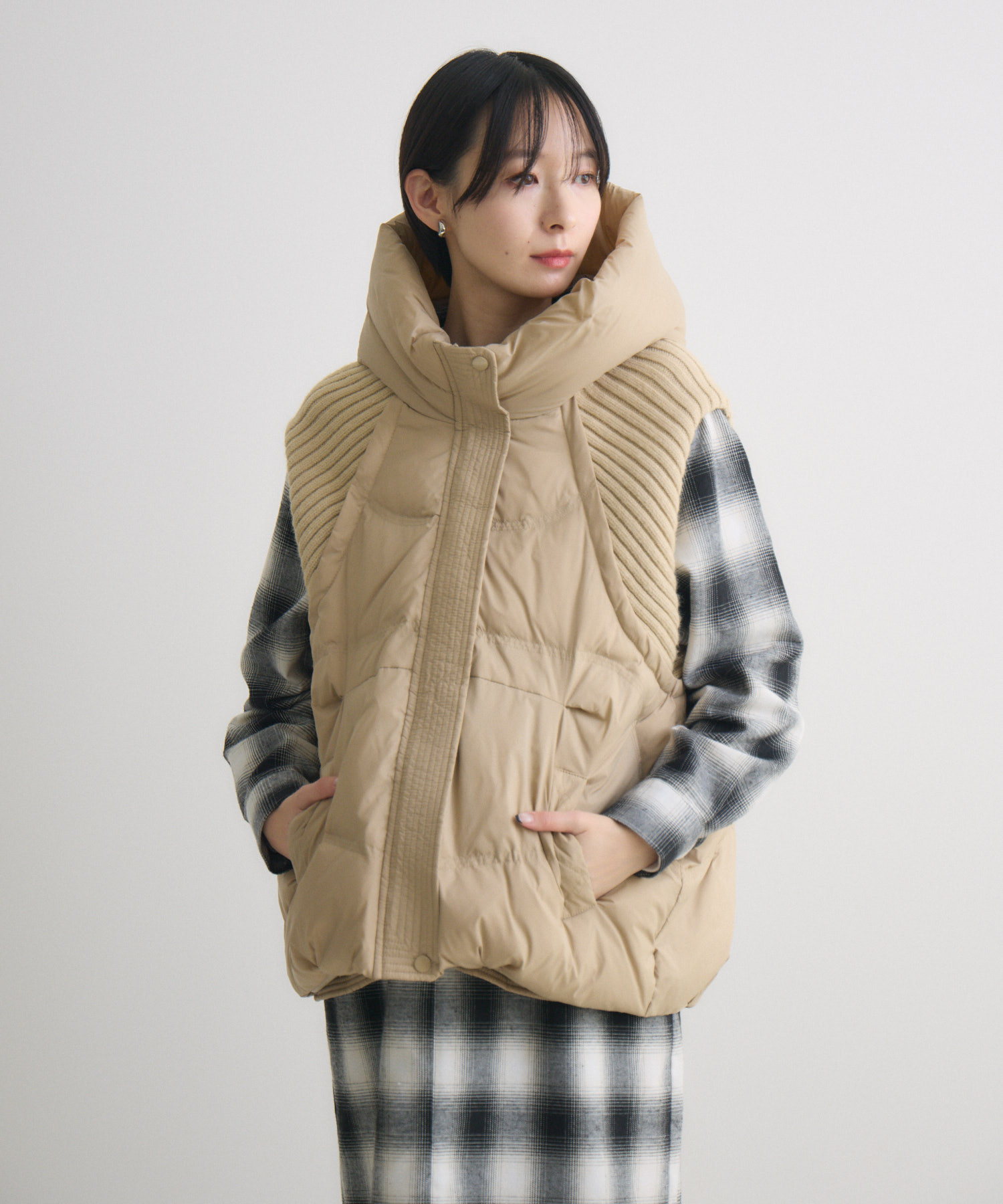 ニットドッキング中綿ベスト | IKG crossing