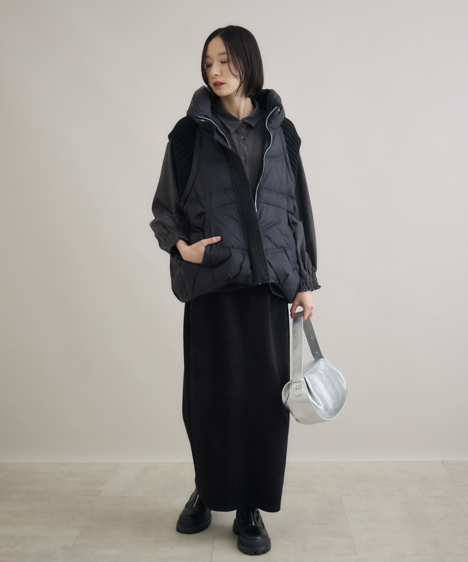 ニットドッキング中綿ベスト | IKG crossing