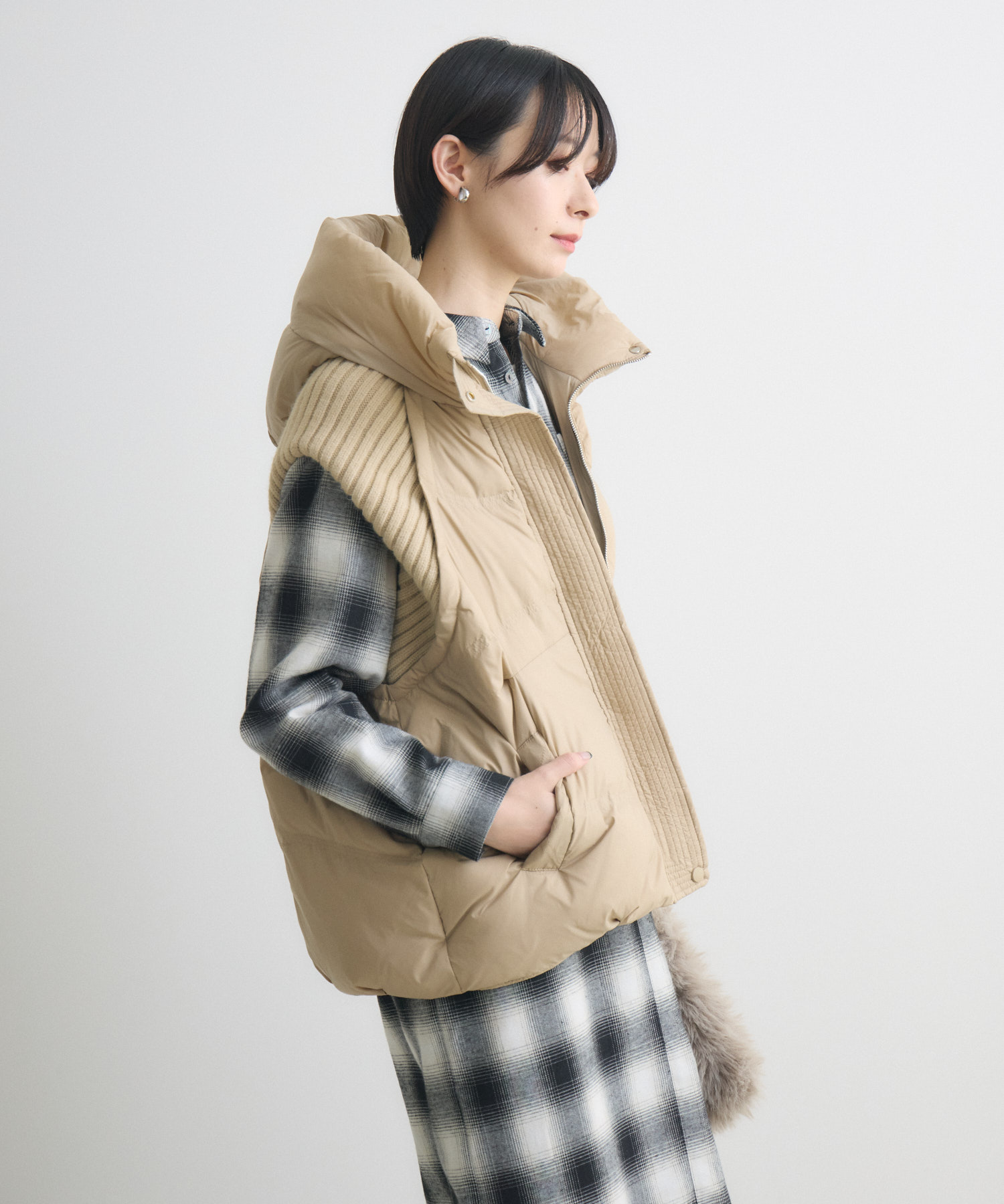 ニットドッキング中綿ベスト | IKG crossing