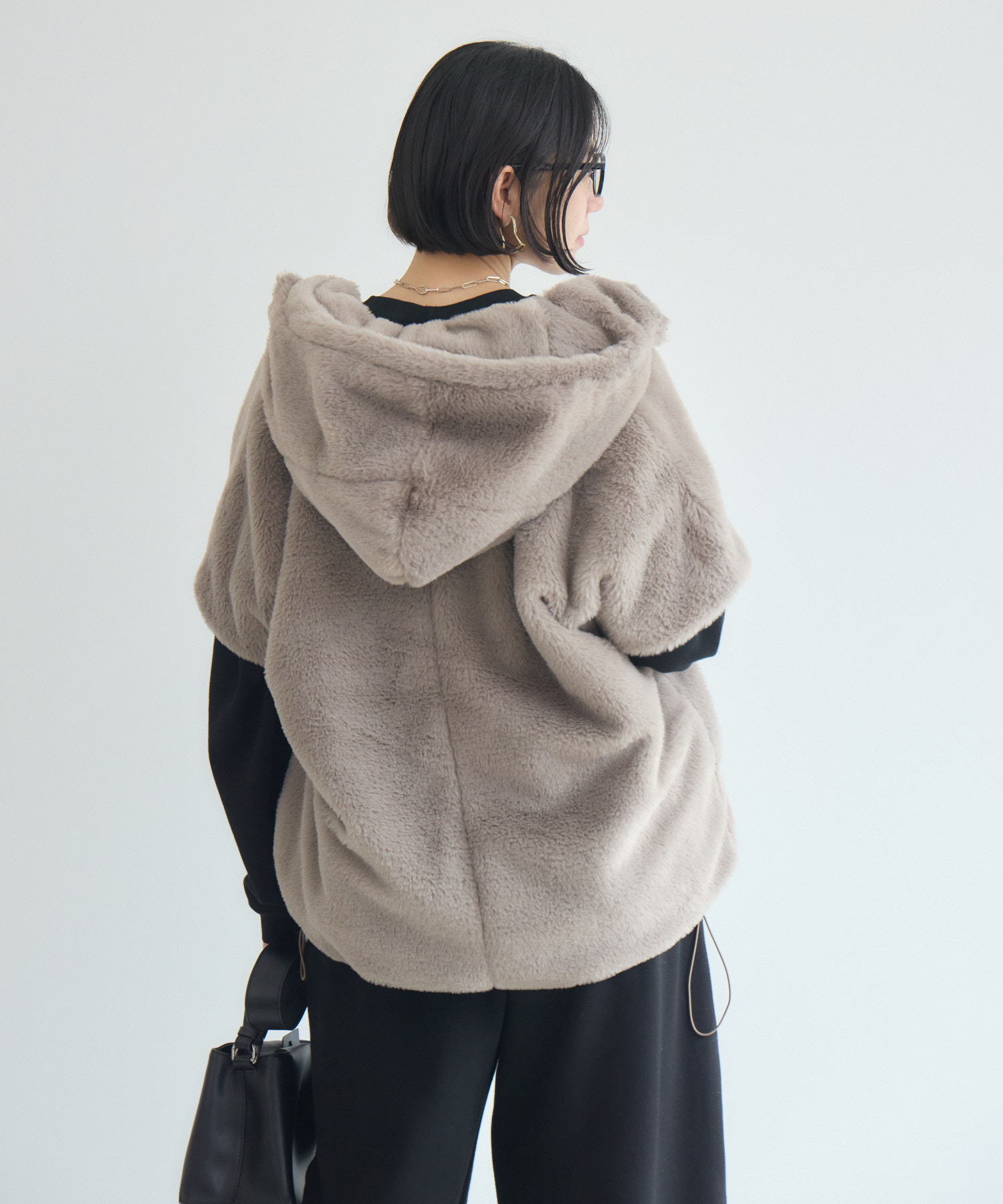 AMG レトロ モード 古着 リアルファー×ニット カーディガ ジャケット