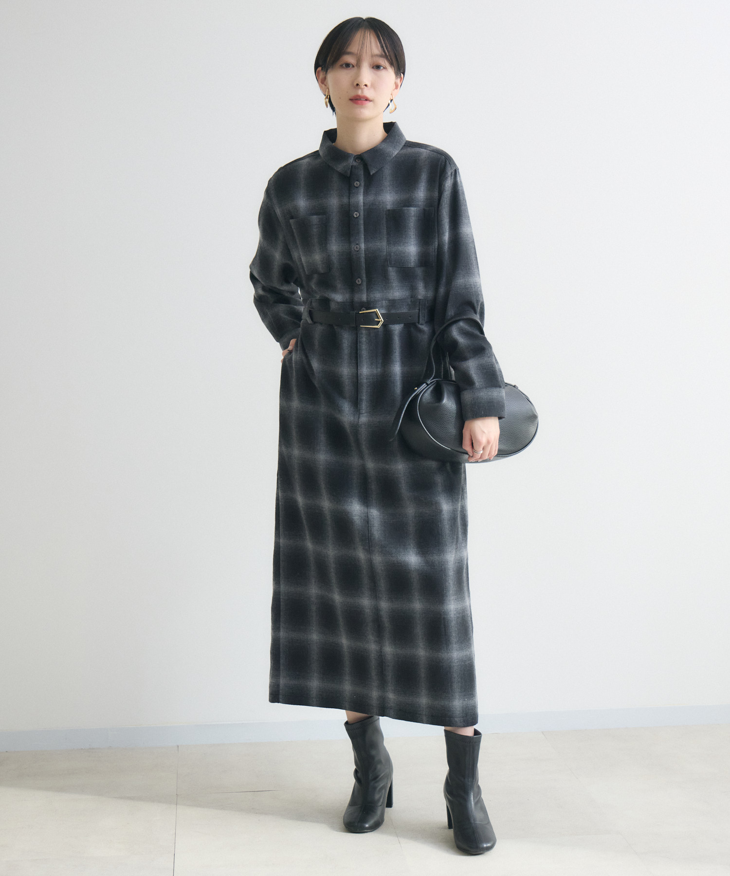 M*G様 セルフポートレイト ブレザー ワンピース チェック柄 グレー UK4 ROSIEE オンブレチェックワンピース | IKG crossing