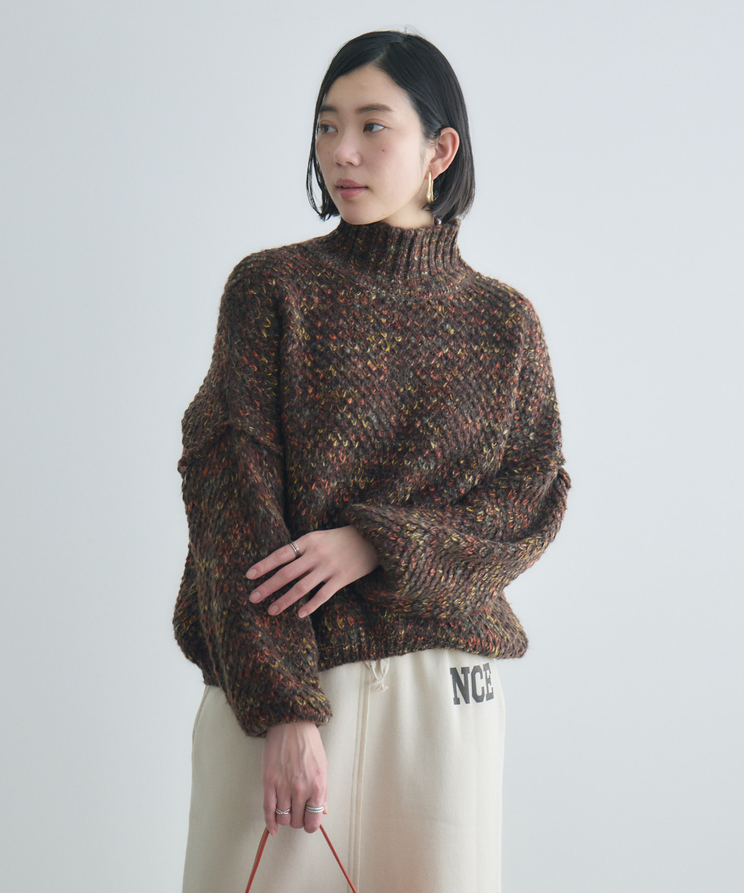 ROSIEE MIXヤーンハイネックニット | IKG crossing