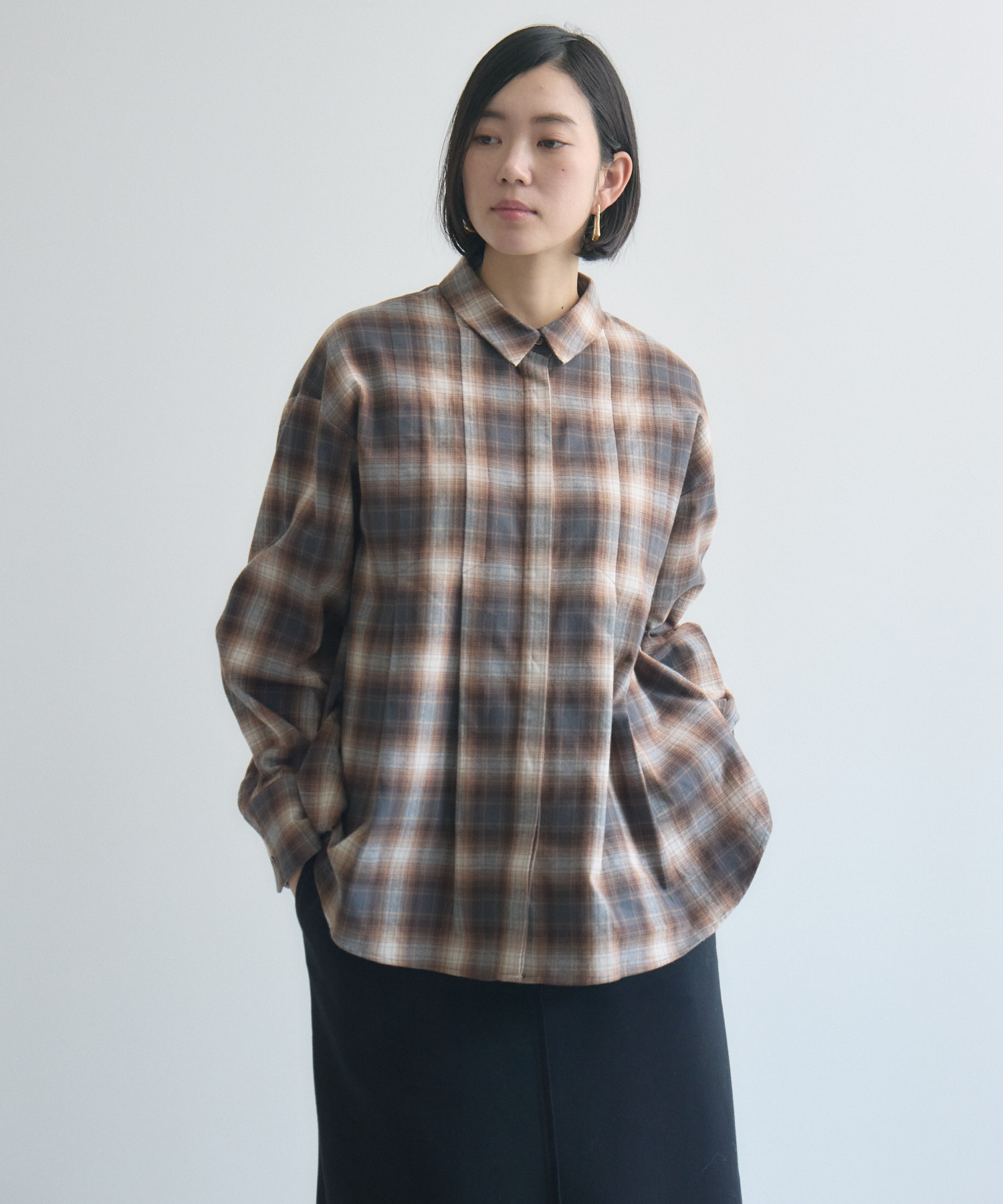 SUGAR ROSE タックデザインチェックシャツ | IKG crossing