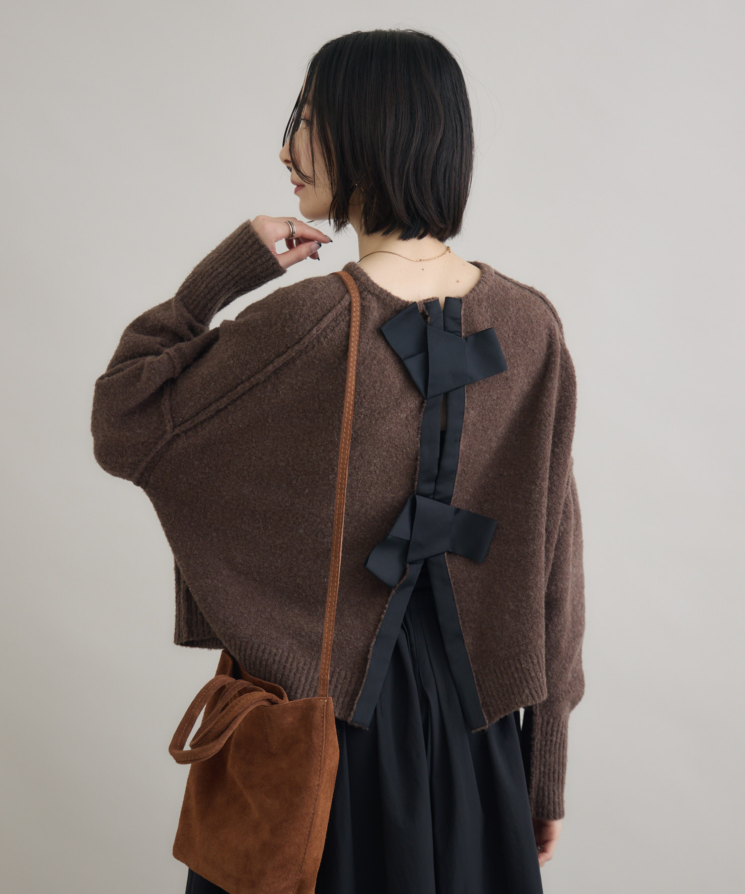 INGEBORG★新品★バックリボンプルオーバー 黒 INGEBORG / インゲボルグ（条件：ブラック系、新入荷）| ファッション