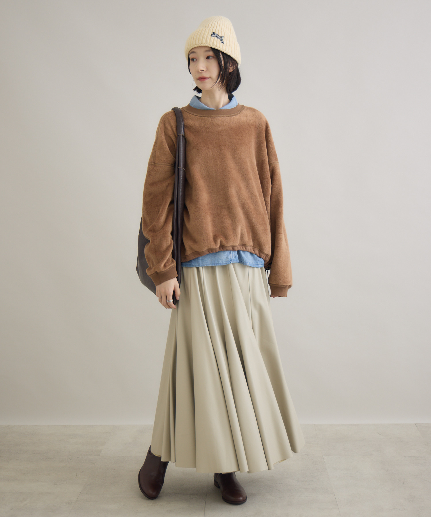 TRANOI. エコレザーサーキュラースカート | IKG crossing