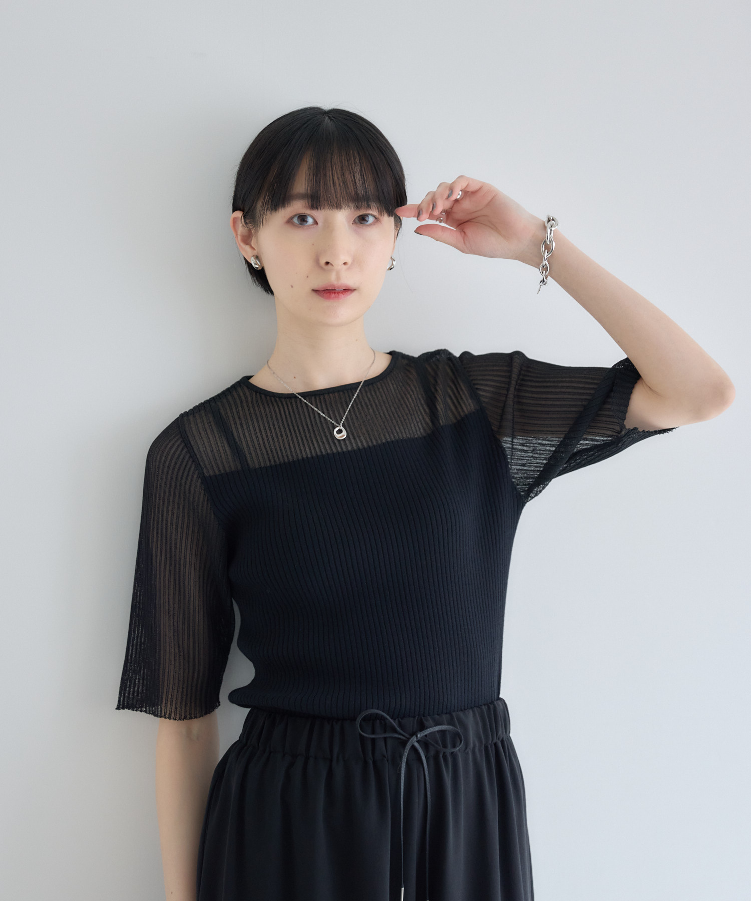残りわずか】cloche シアーリブニットトップス | IKG crossing