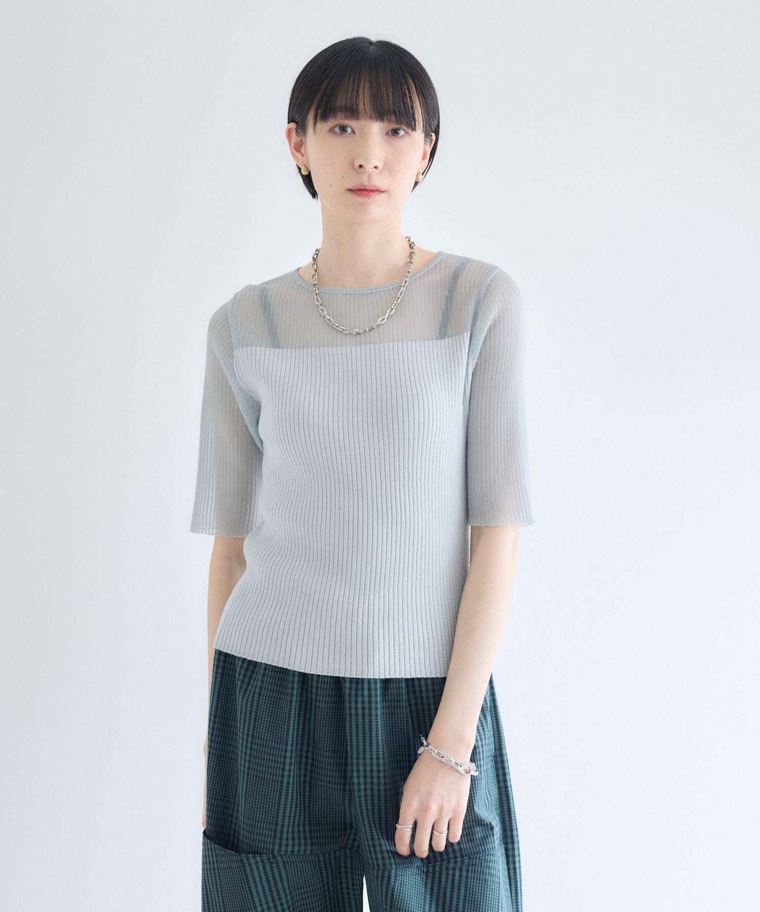 残りわずか】cloche シアーリブニットトップス | IKG crossing