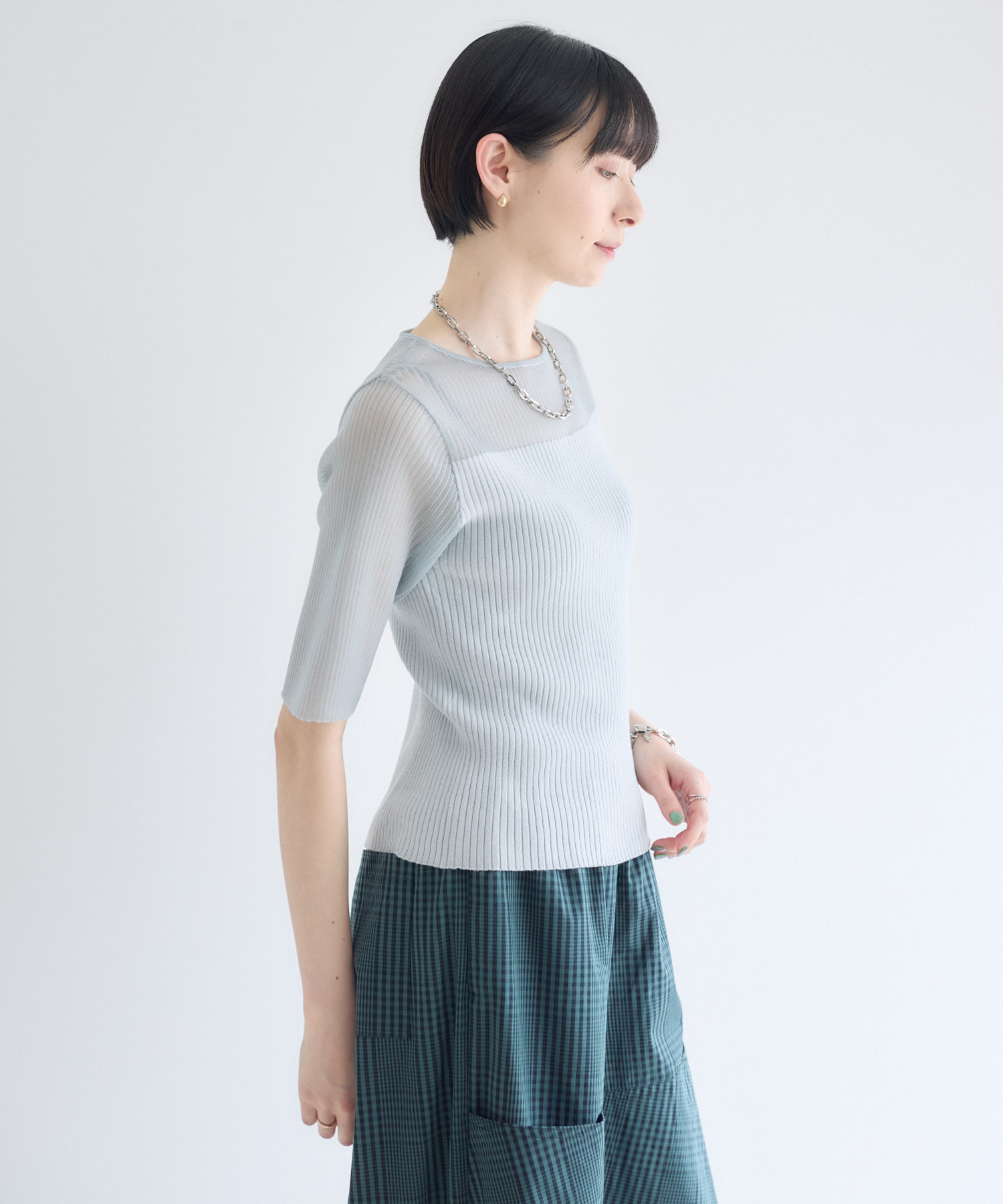 残りわずか】cloche シアーリブニットトップス | IKG crossing