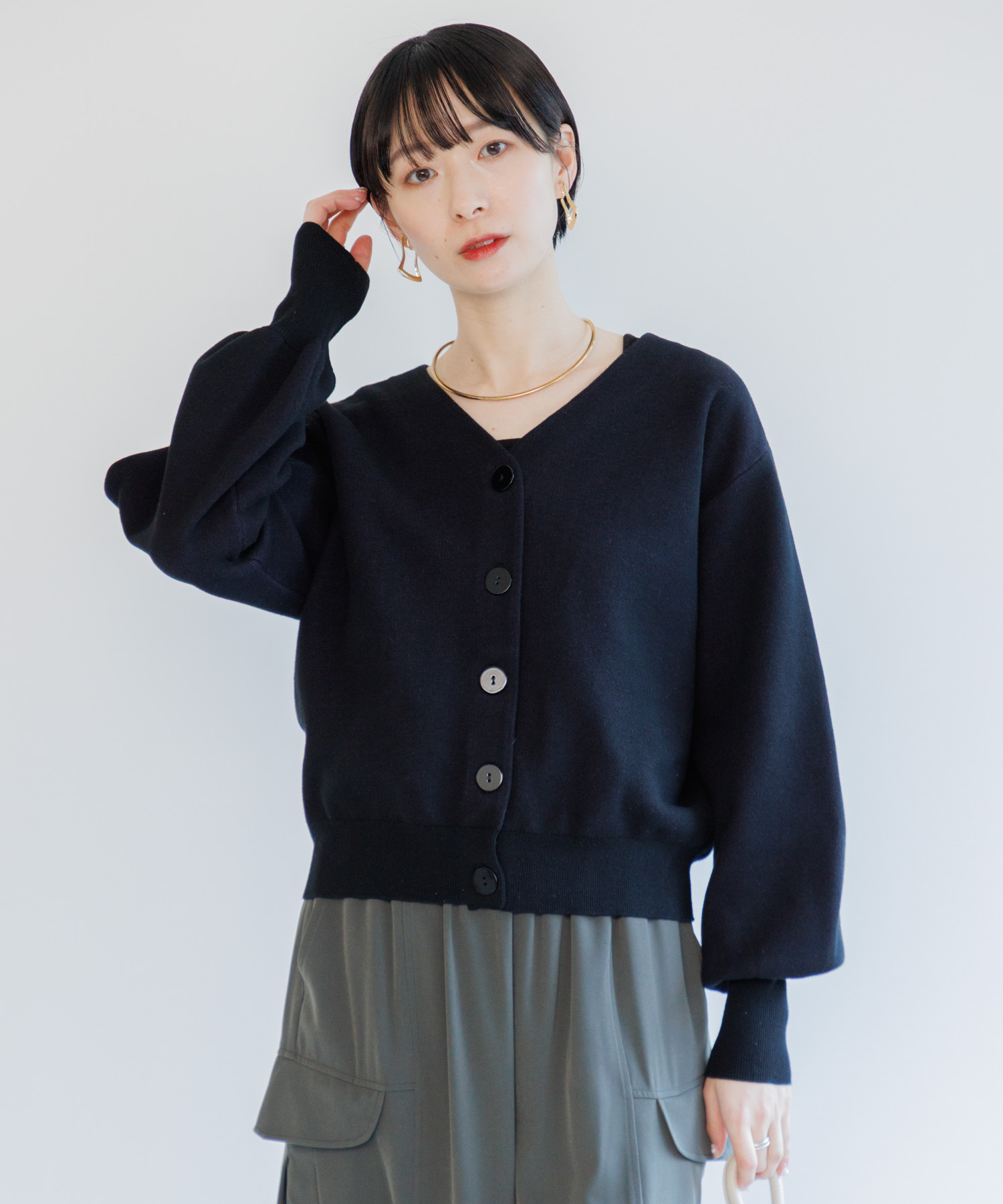 L'AppartementSilk * CTN 2Way カーディガン L'AppartementSilk*CTN 2Way カーディガン/ネイビー 【公式通販】