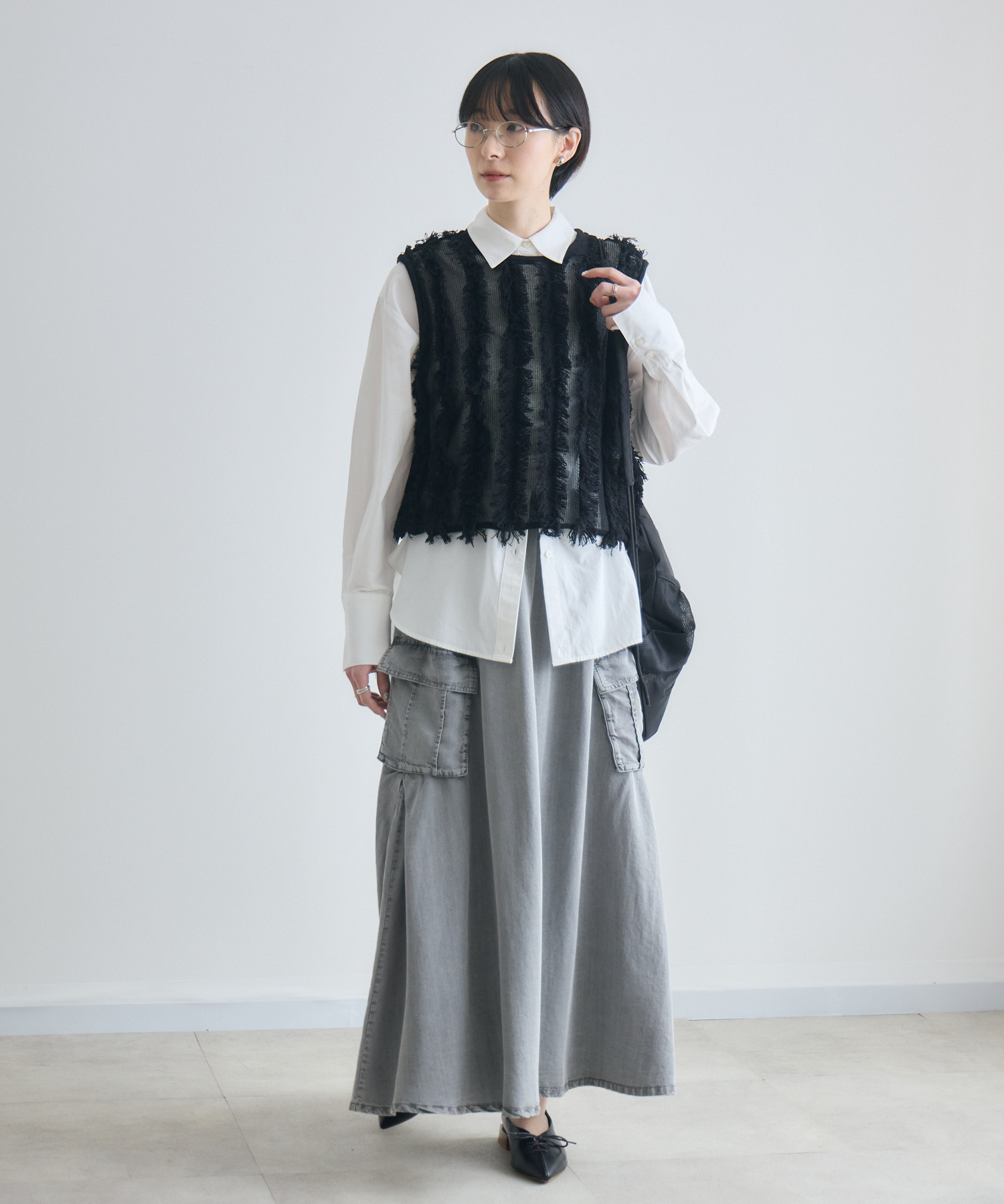 LILLY LYNQUE ニットフリンジベスト | IKG crossing