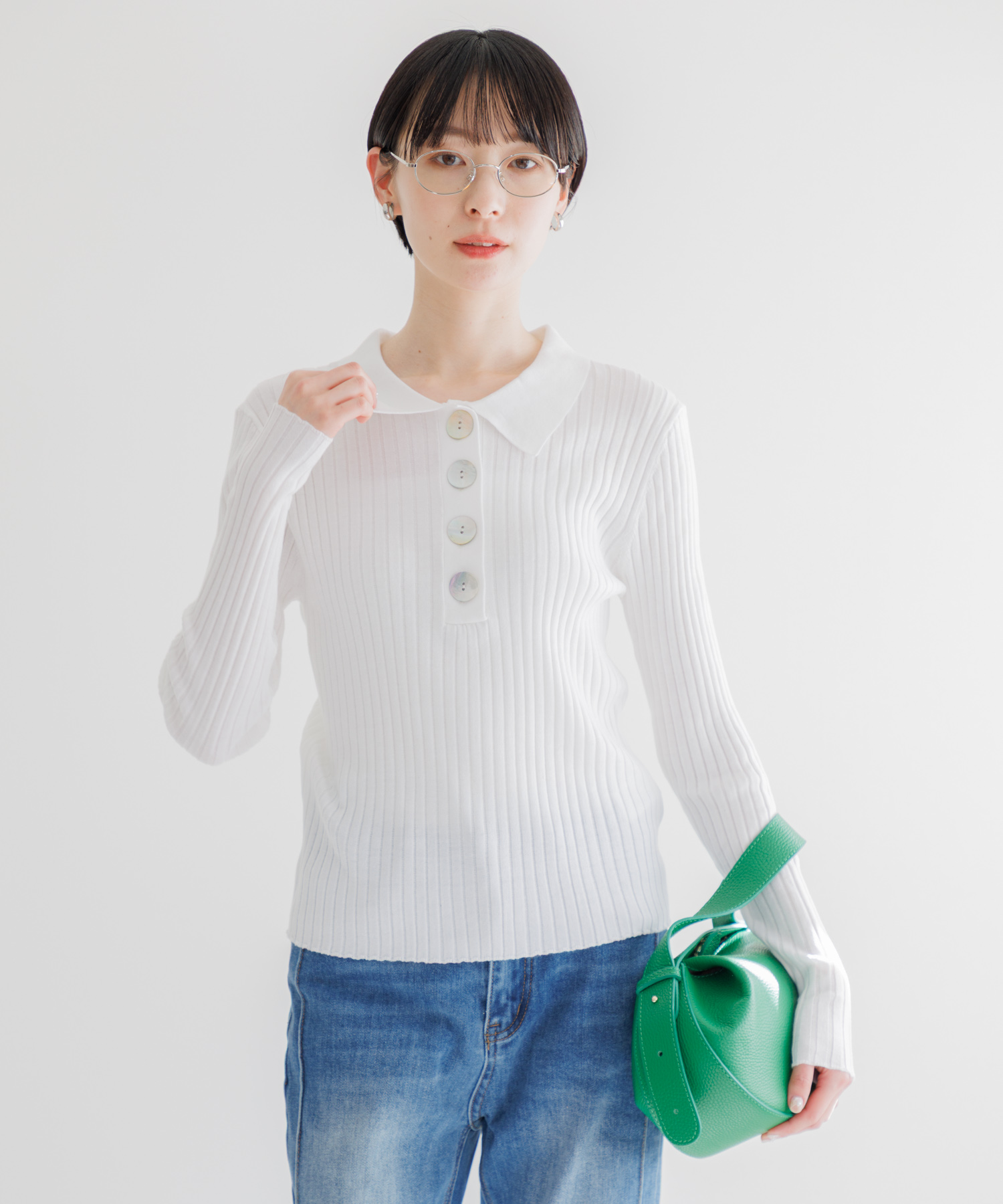 リリー窓口‼ 残りわずか】LILLY LYNQUE ビッグリブ釦トップス | IKG crossing
