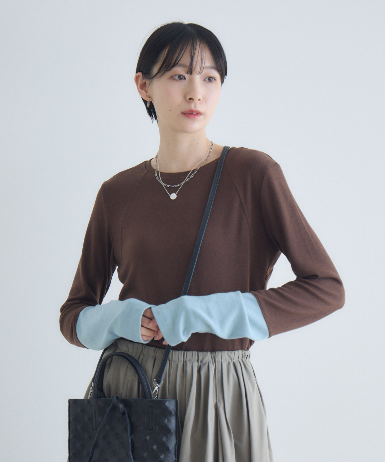 TRANOI. 3Dバイカラーカットソー | IKG crossing