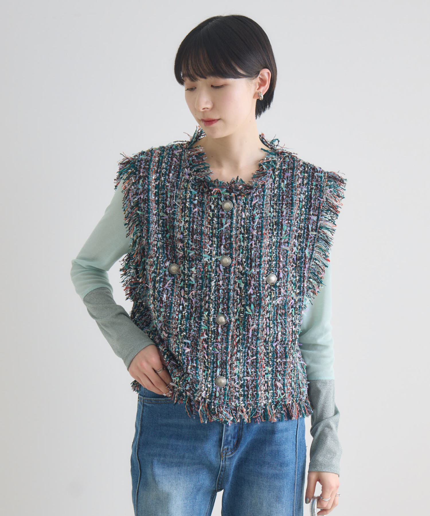 TRANOI.ファンシーツイードジレ | IKG crossing