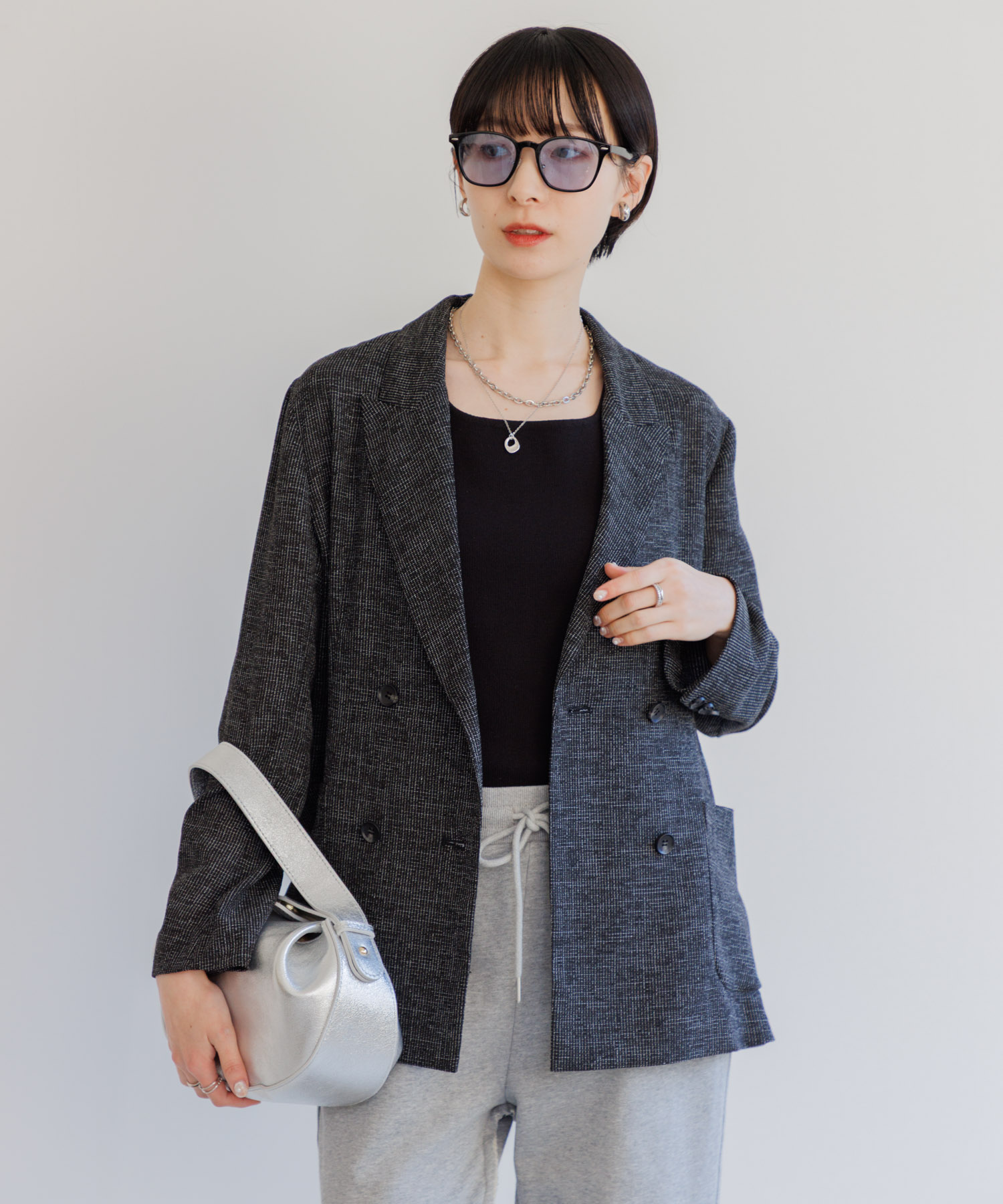 返品送料0円】Dignite Collier WEB限定シアーツイードジャケット | IKG