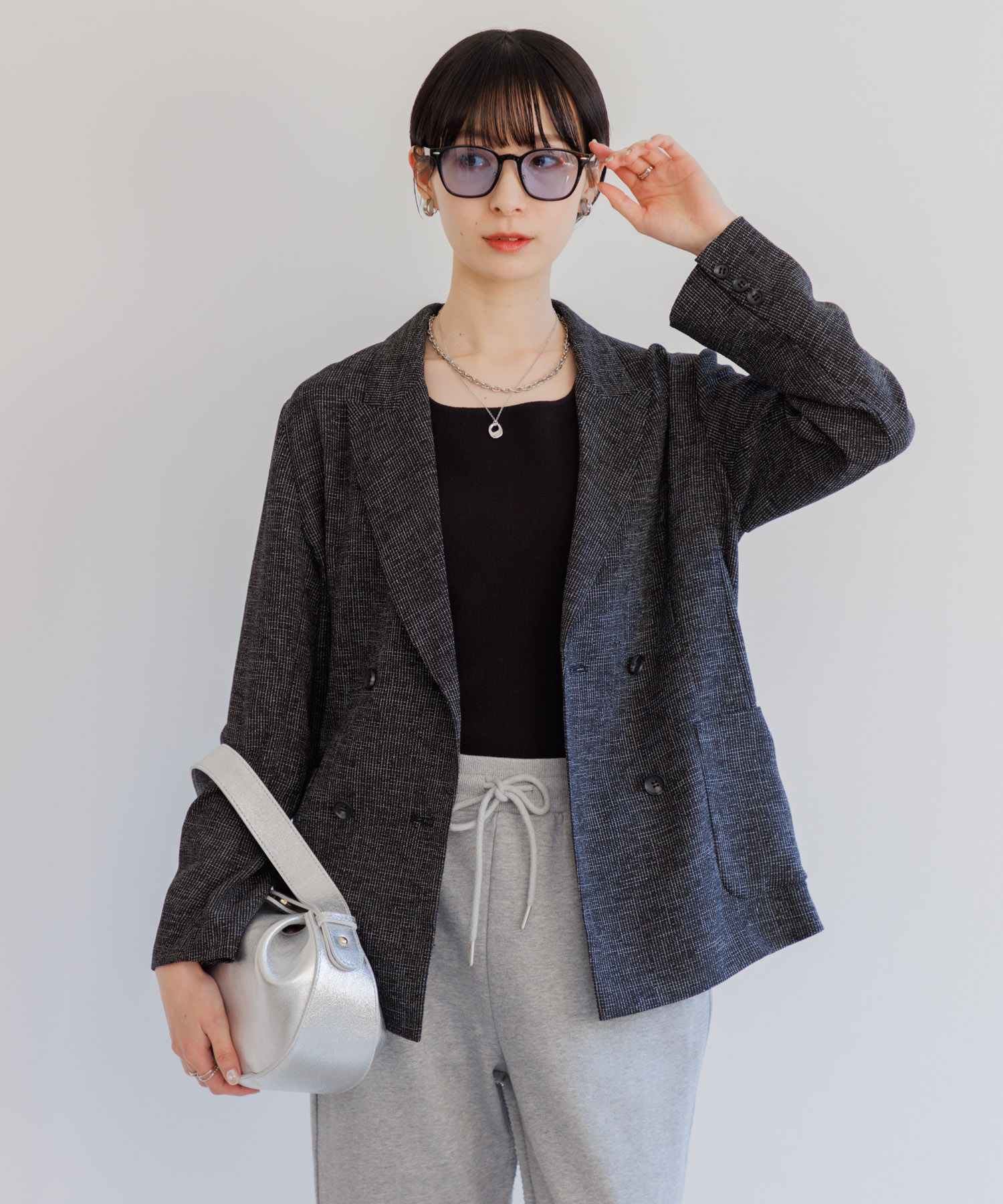 【最終価格1回着用】AgaBlack スコットクラブ　ラディエイト　ジャケット 返品送料0円】Dignite Collier WEB限定シアーツイードジャケット | IKG