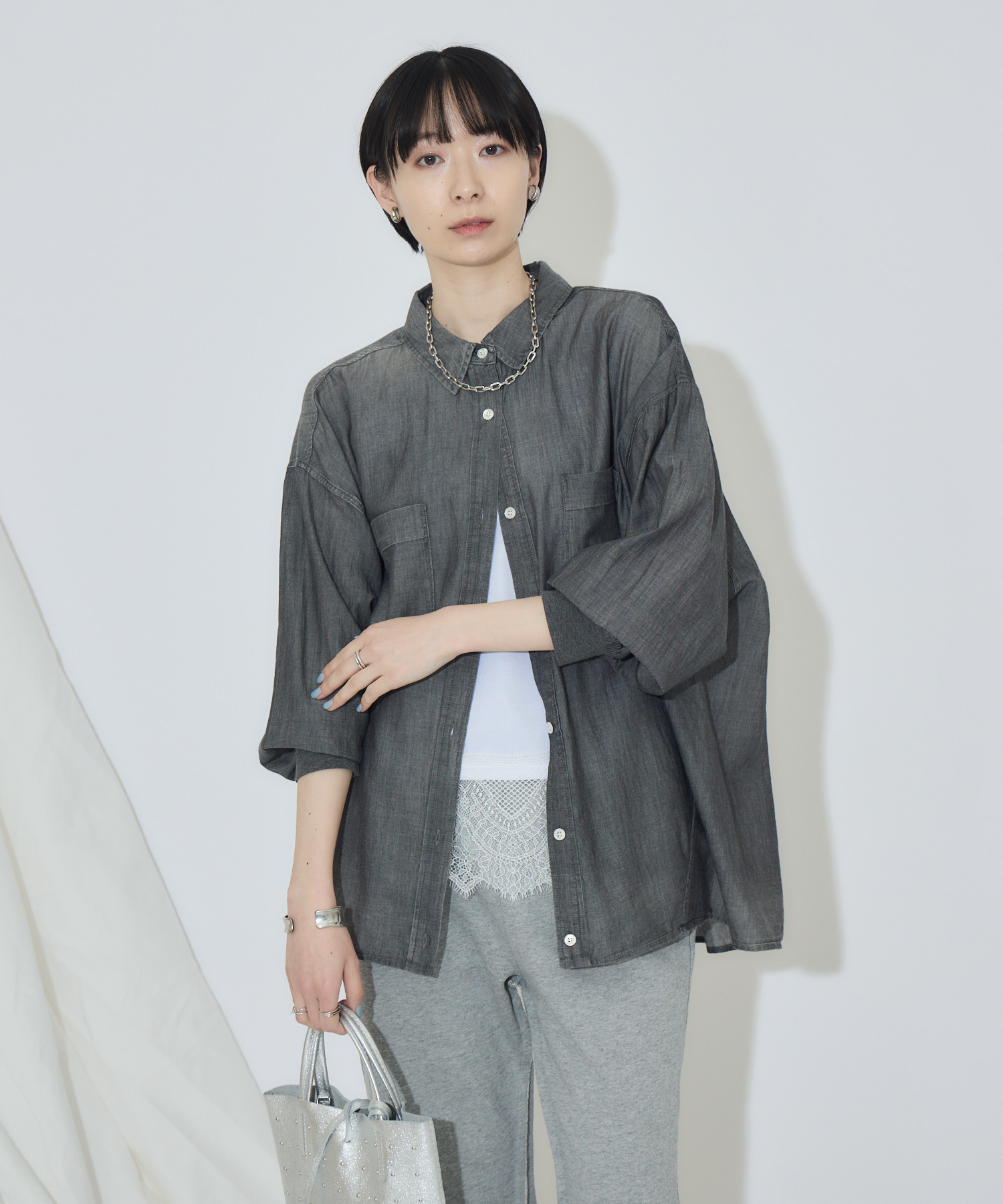 残りわずか】WEB限定 Dignite Collier シアーデニムシャツ | IKG crossing
