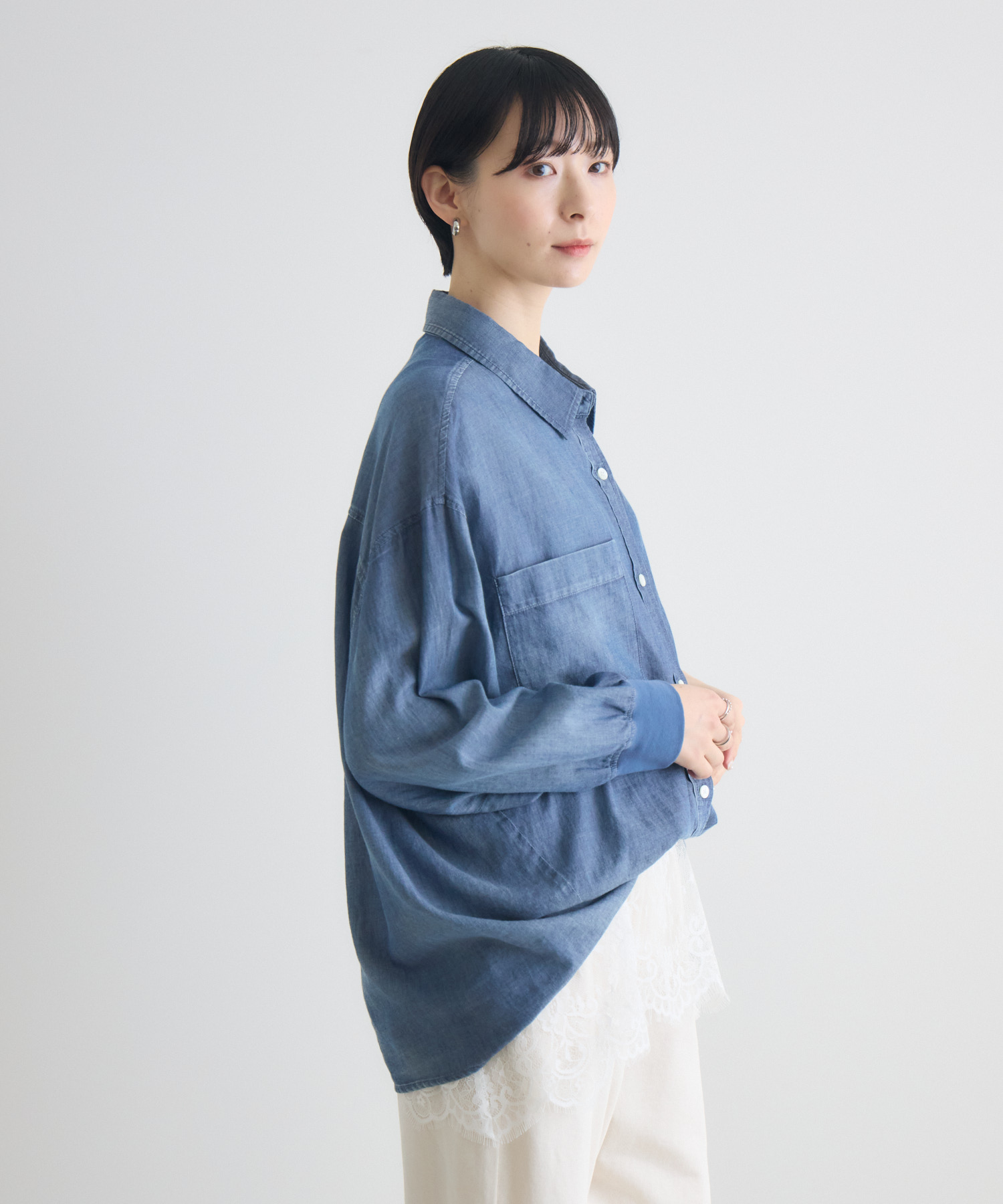 残りわずか】WEB限定 Dignite Collier シアーデニムシャツ | IKG crossing