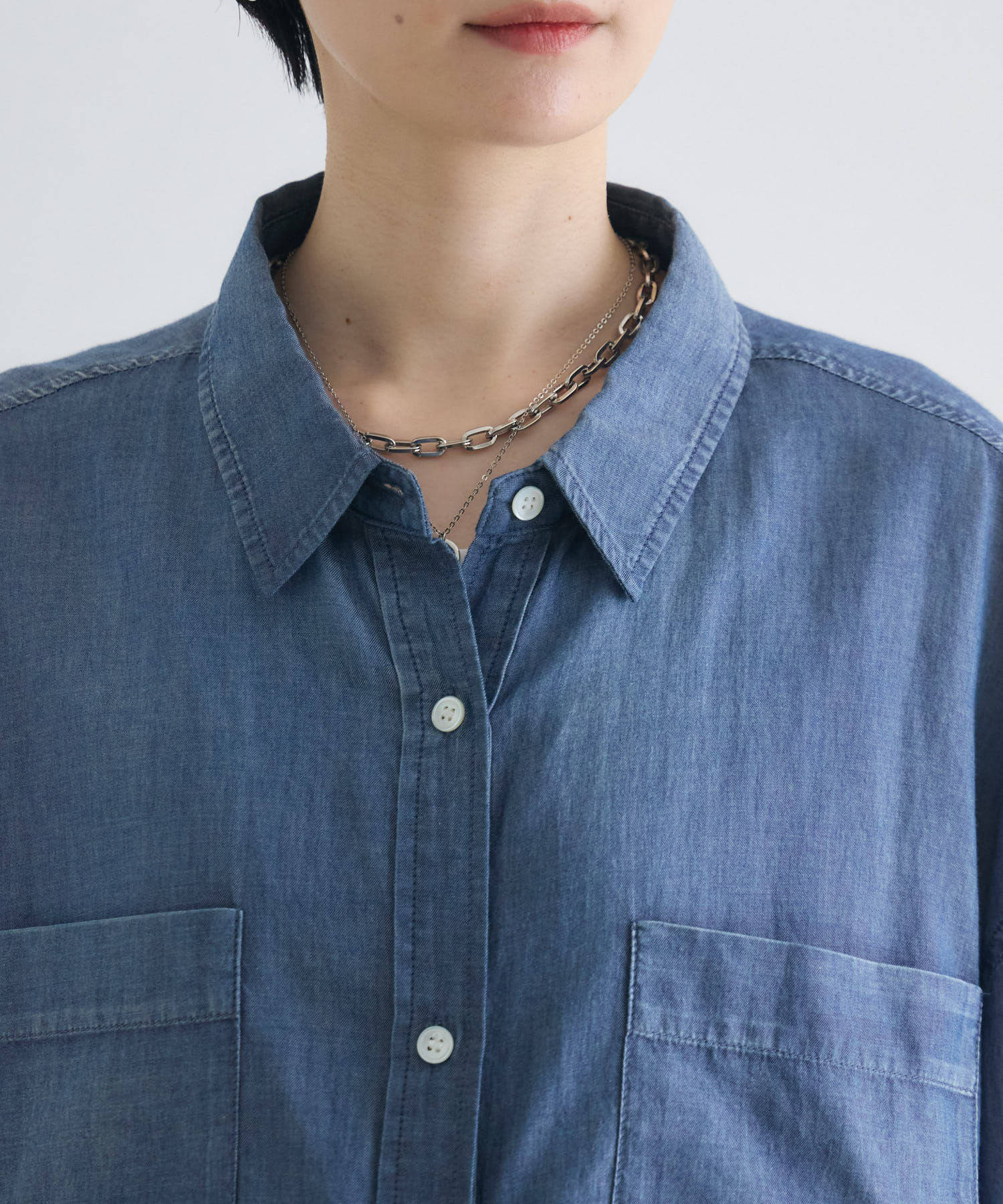 残りわずか】WEB限定 Dignite Collier シアーデニムシャツ | IKG crossing