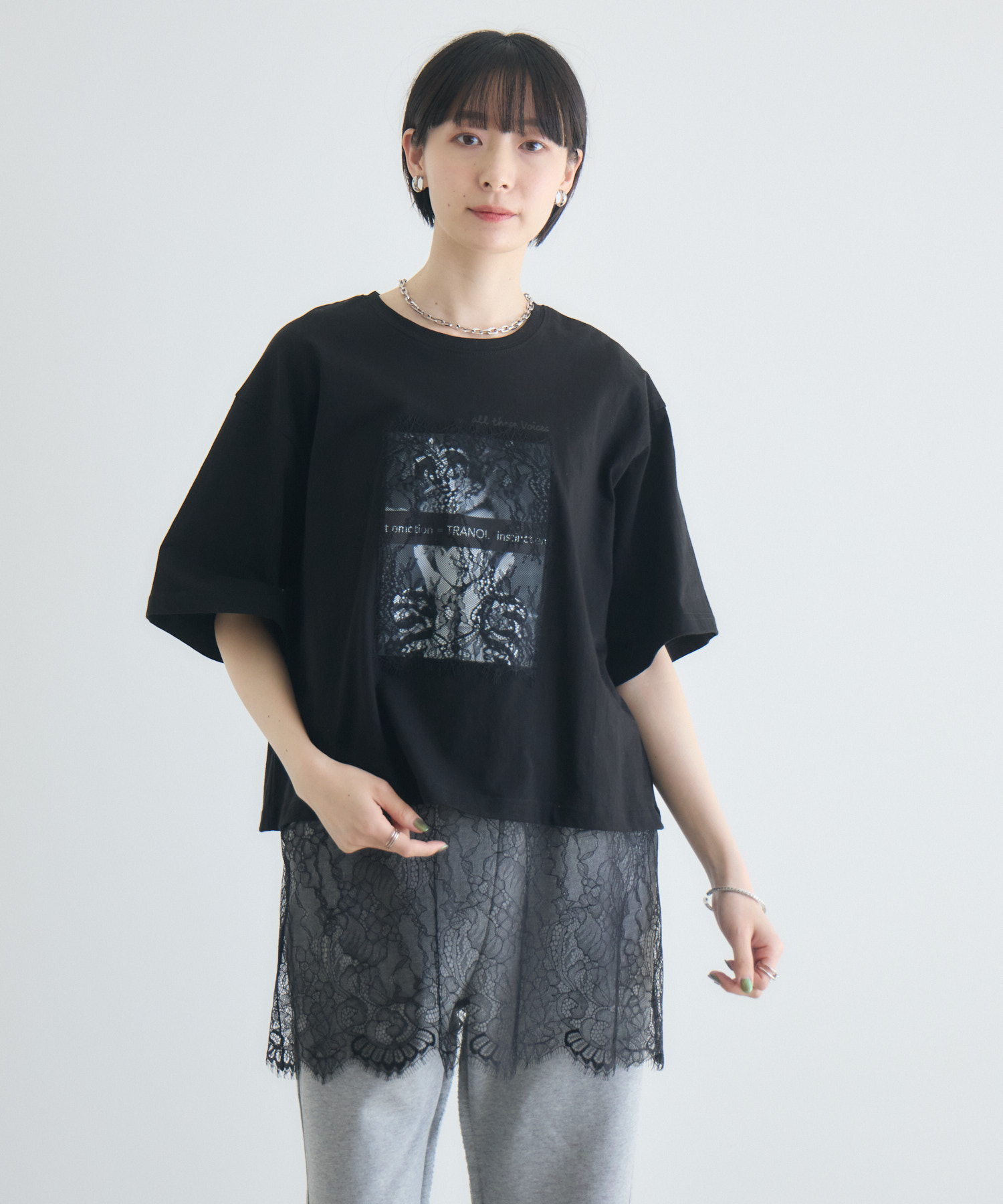 残りわずか】TRANOI. レースワイドTシャツ | IKG crossing