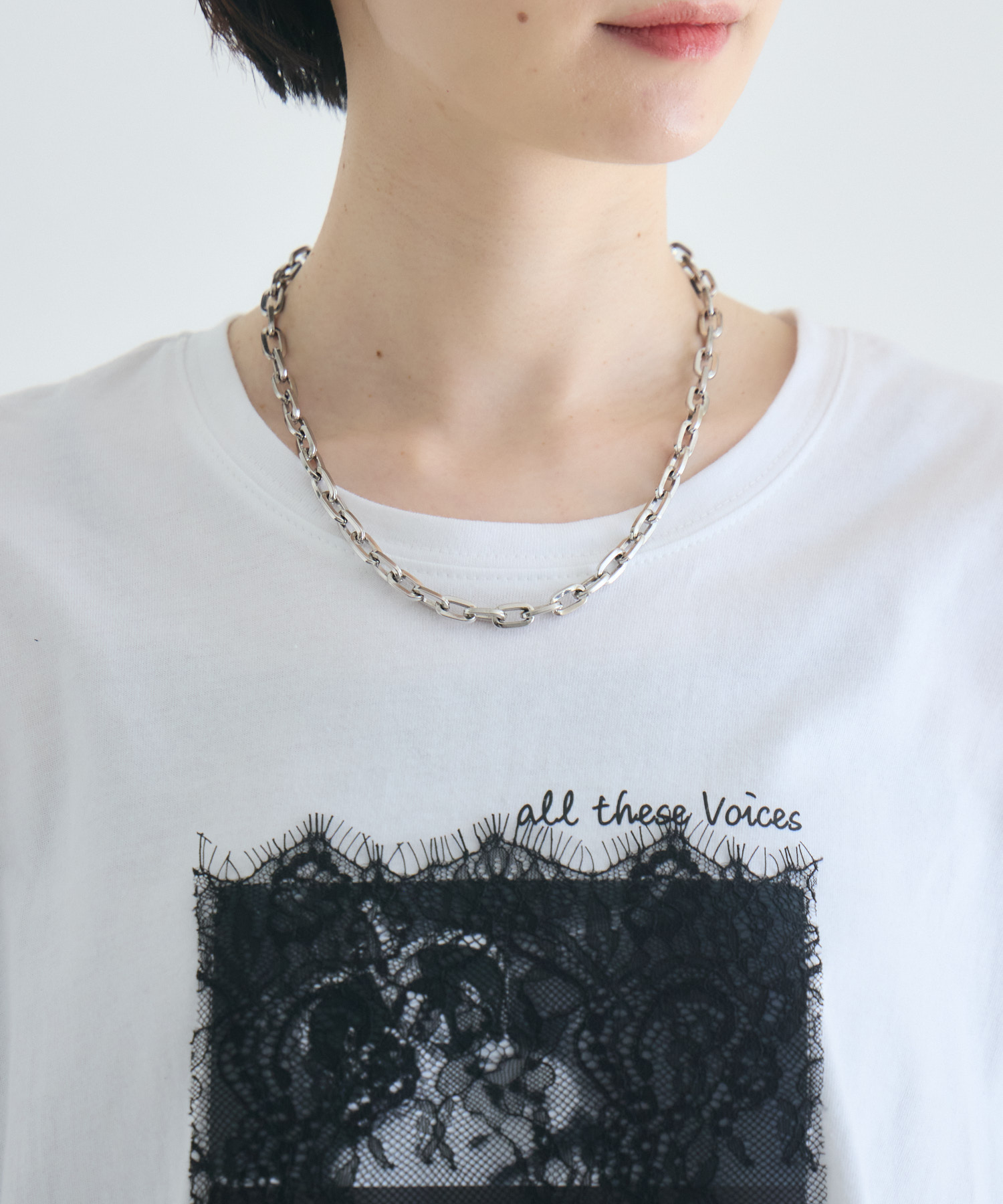TRANOI 【新品】レースフェイスワイドTシャツ 残りわずか】TRANOI. レースワイドTシャツ | IKG crossing