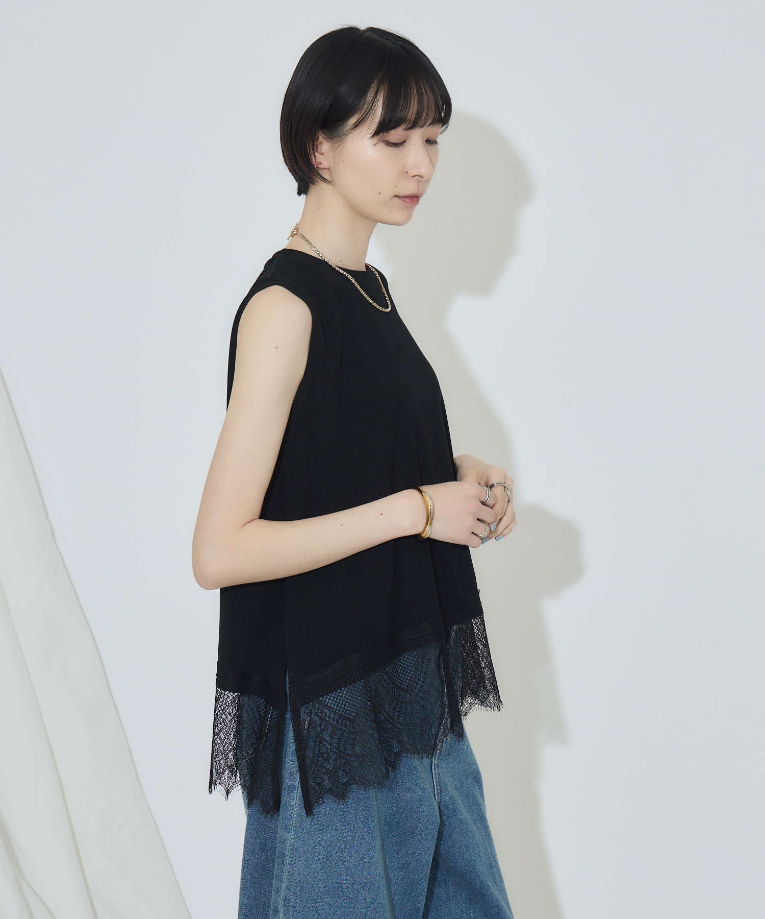 WEB限定 ROSIEE 裾レーストップス | IKG crossing