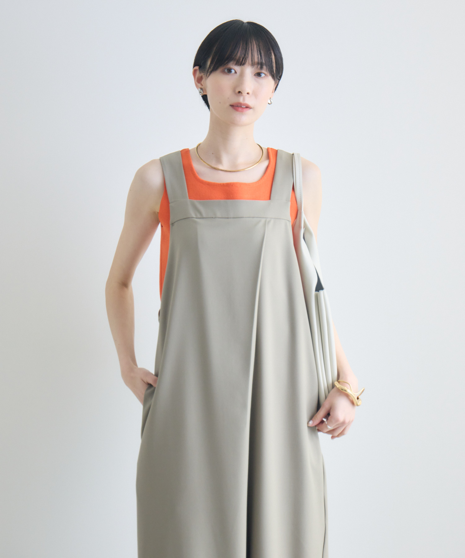 返品送料0円】clocheラップ風デザインサロペット | IKG crossing