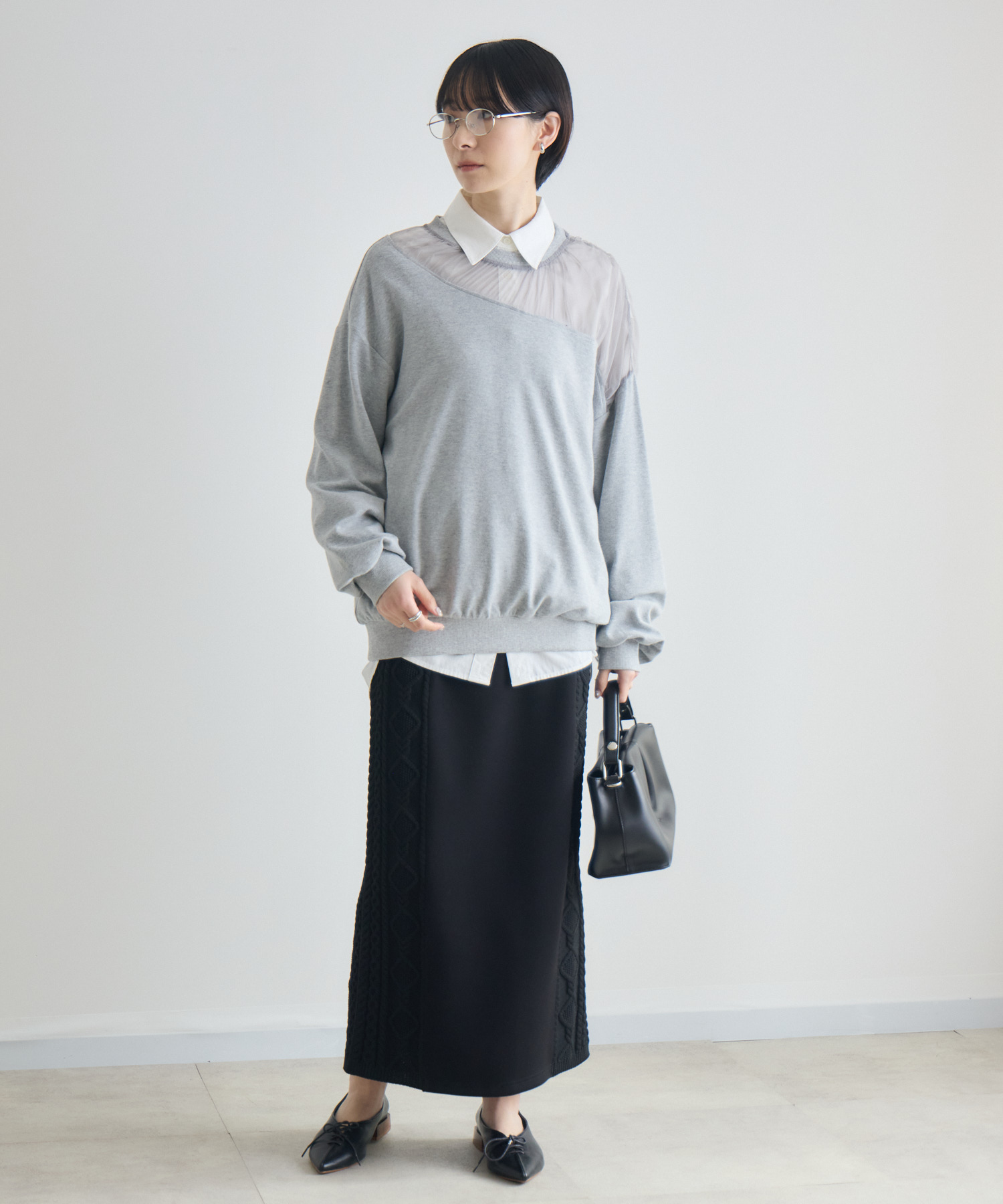 サイドケーブル編みスカート | IKG crossing