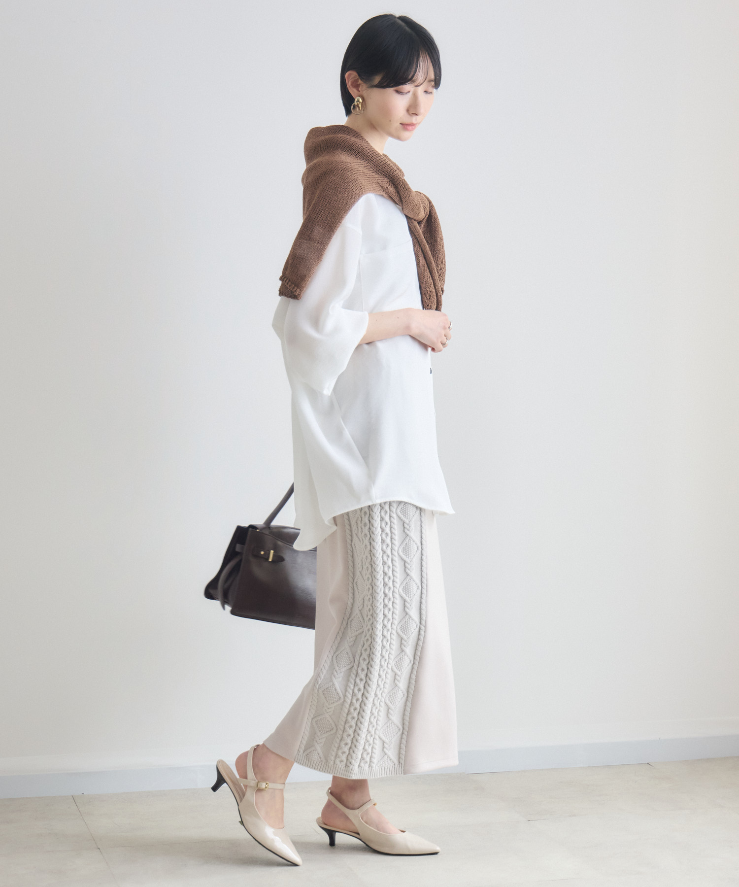 サイドケーブル編みスカート | IKG crossing