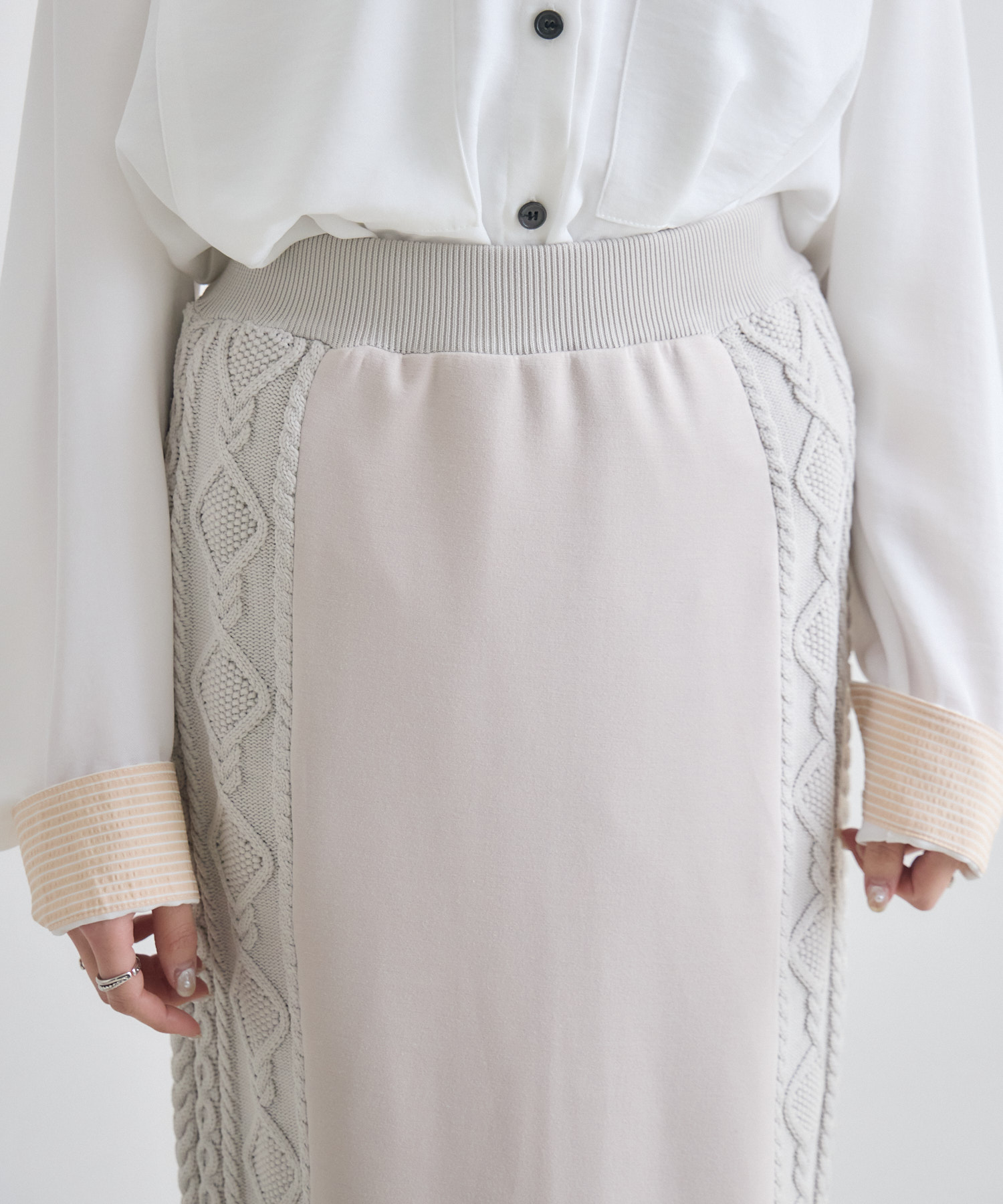 サイドケーブル編みスカート | IKG crossing
