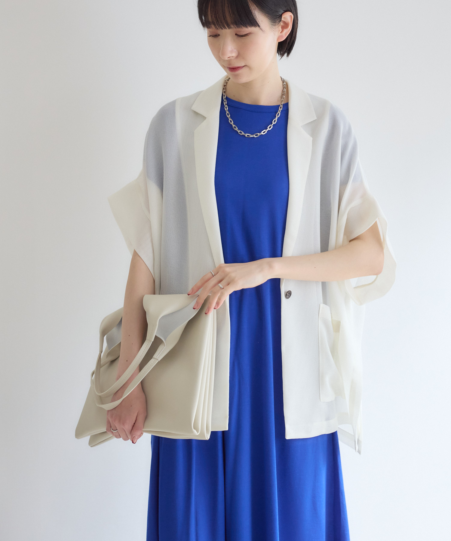 Dignite collier メッシュ半袖ジャケット | IKG crossing