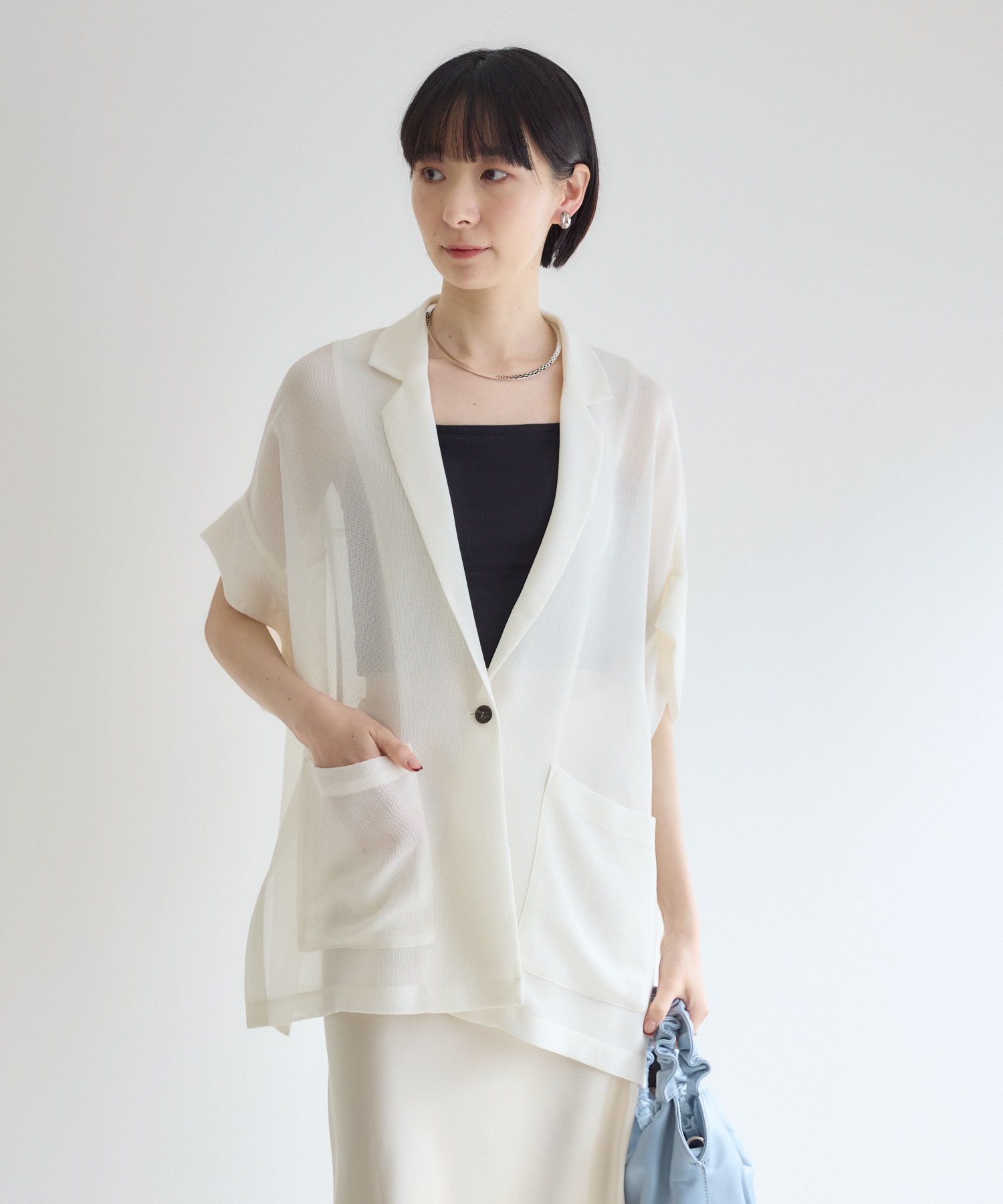 Dignite collier メッシュ半袖ジャケット | IKG crossing