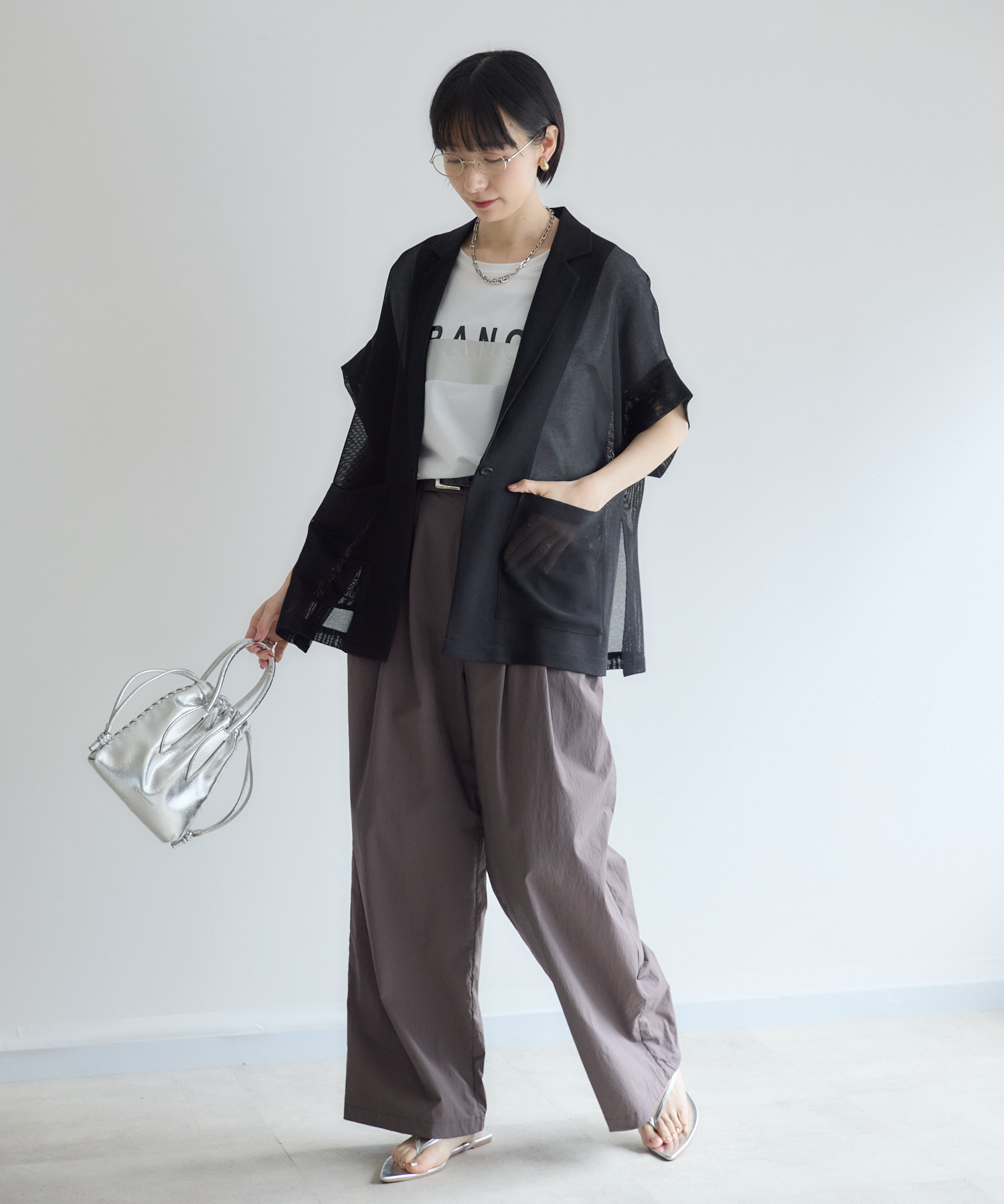 Dignite collier メッシュ半袖ジャケット | IKG crossing