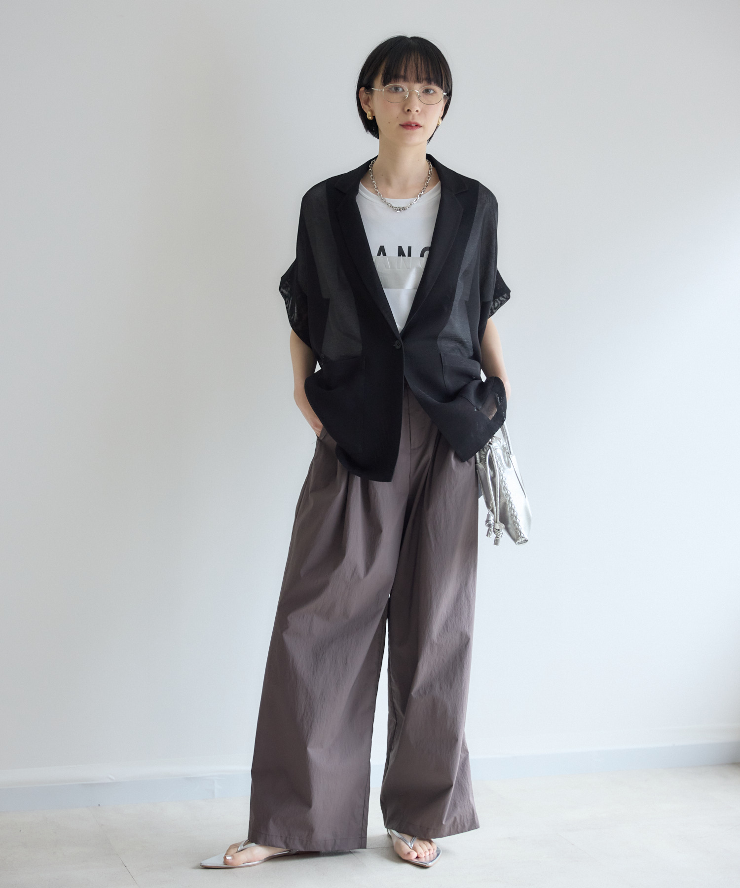 Dignite collier メッシュ半袖ジャケット | IKG crossing