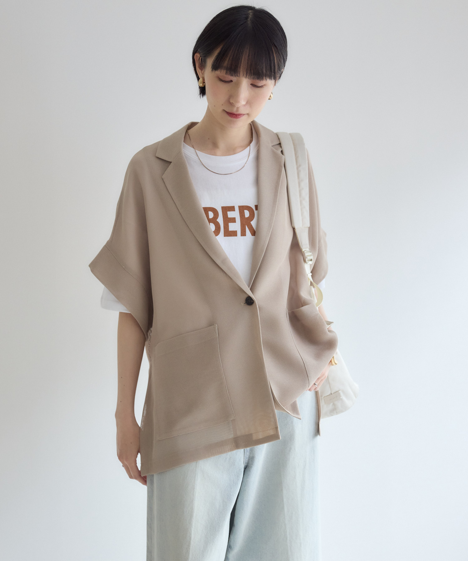 Dignite collier メッシュ半袖ジャケット | IKG crossing