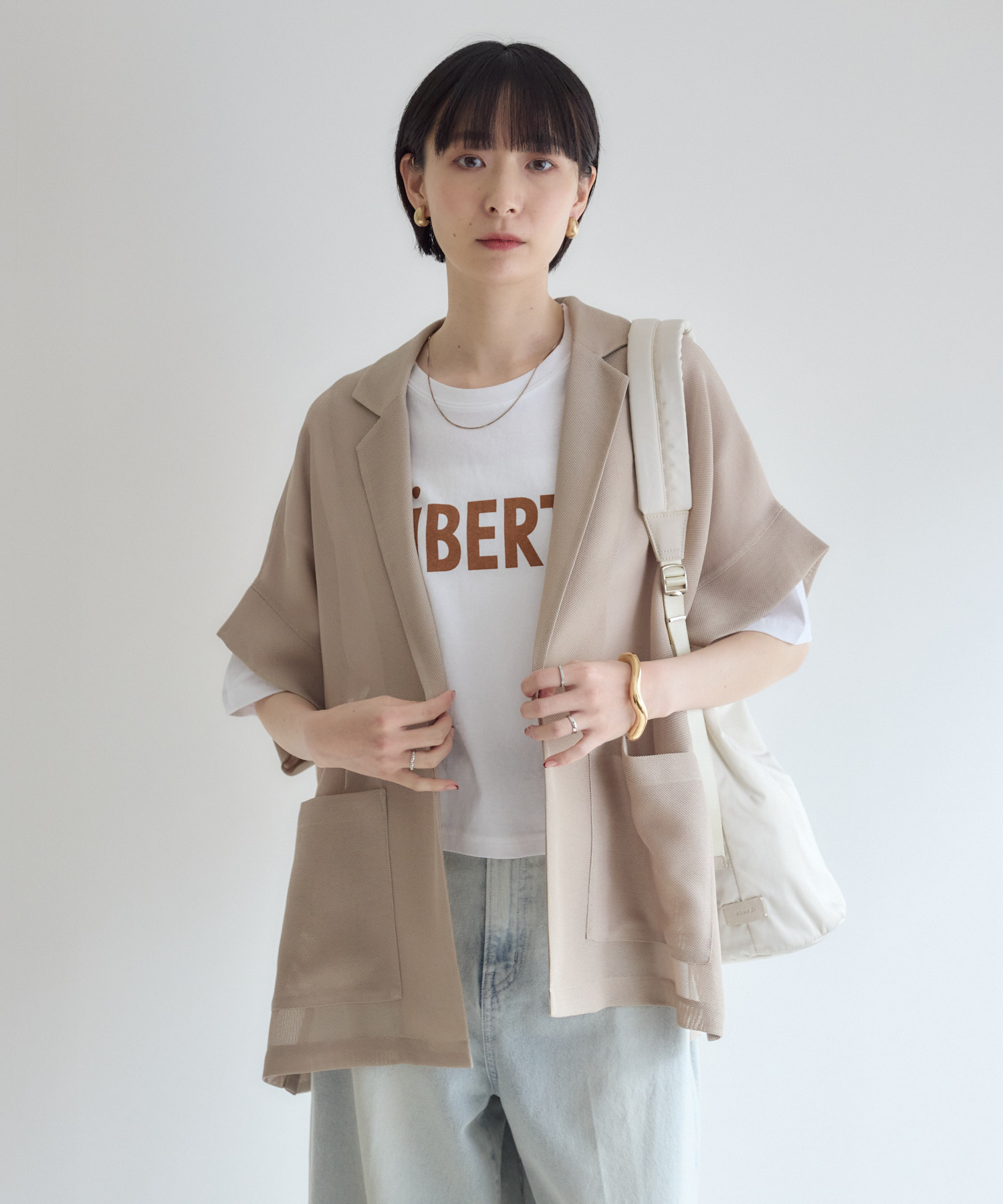 Dignite collier メッシュ半袖ジャケット | IKG crossing
