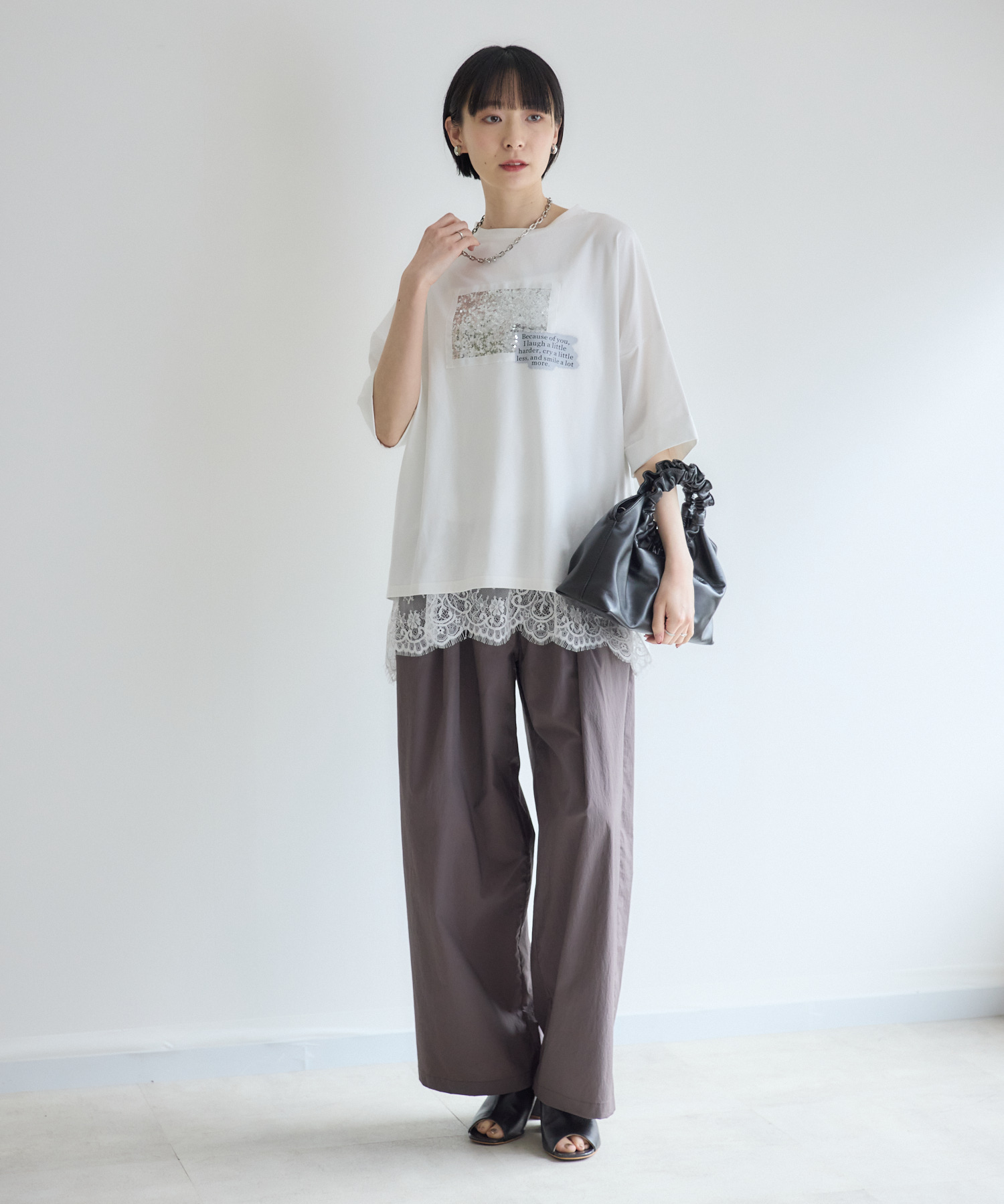 Dignite collier タフタワイドパンツ | IKG crossing