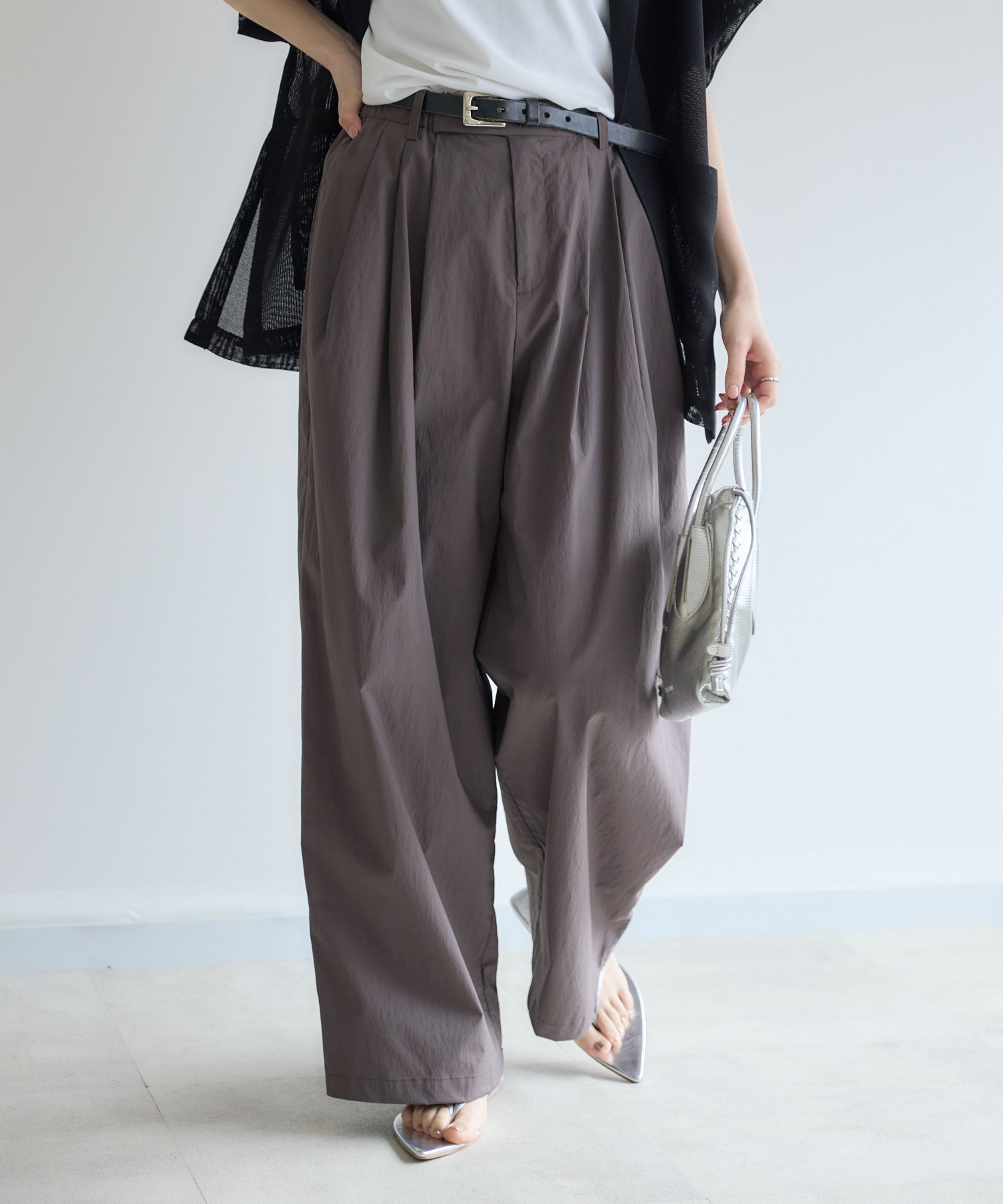 Dignite collier タフタワイドパンツ | IKG crossing