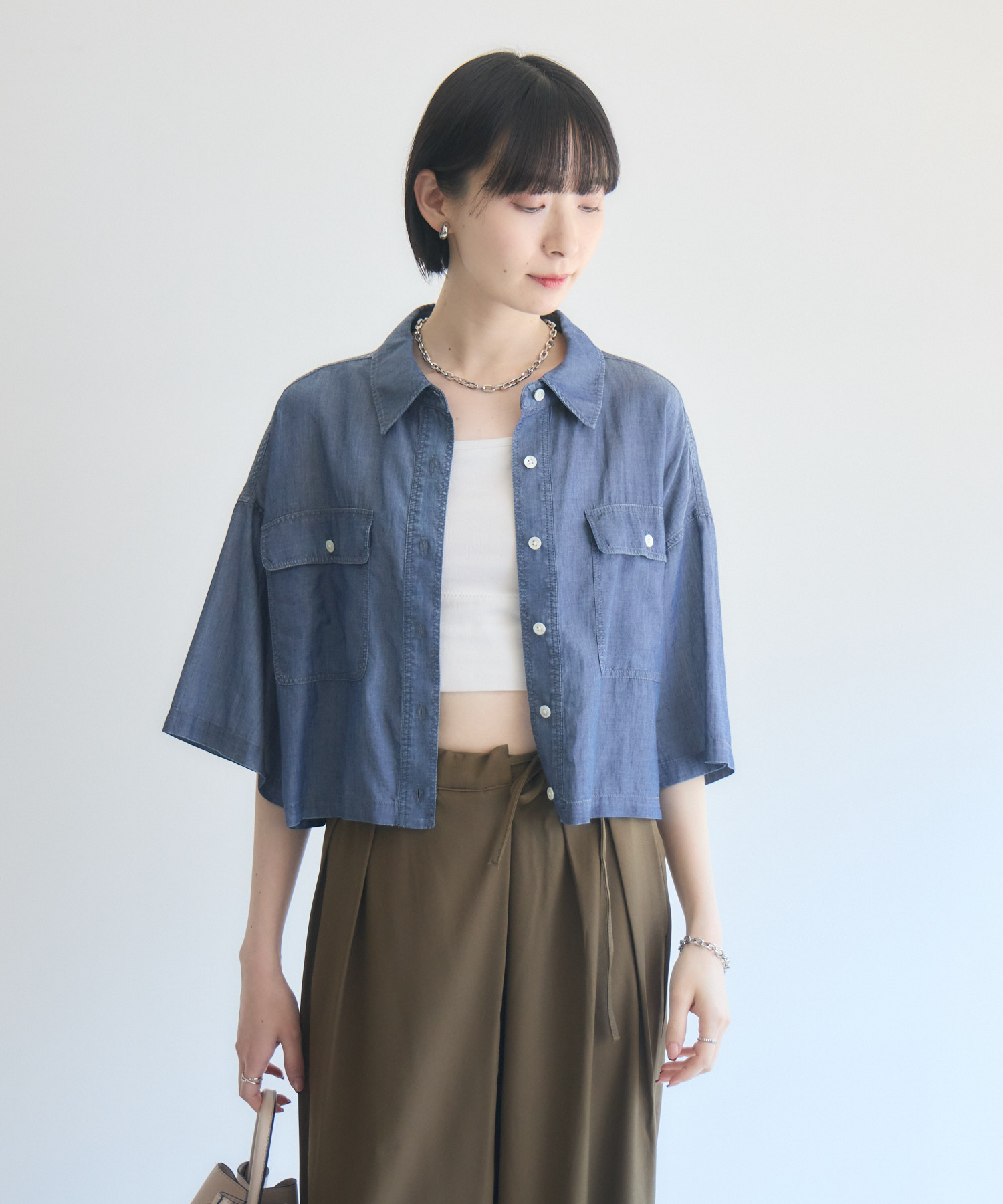 Dignite Collier シアーデニム半袖シャツ | IKG crossing