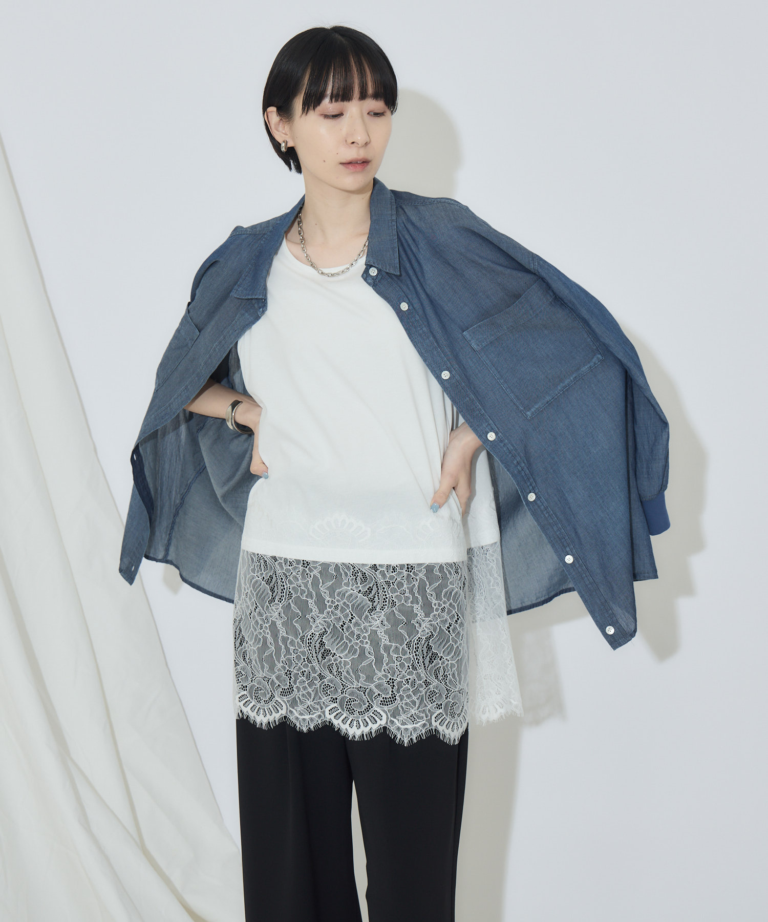 ungrid☆シースルーレースタンク SALE60%OFF アングリッド ungrid WEB限定 メッシュレイヤードタンク