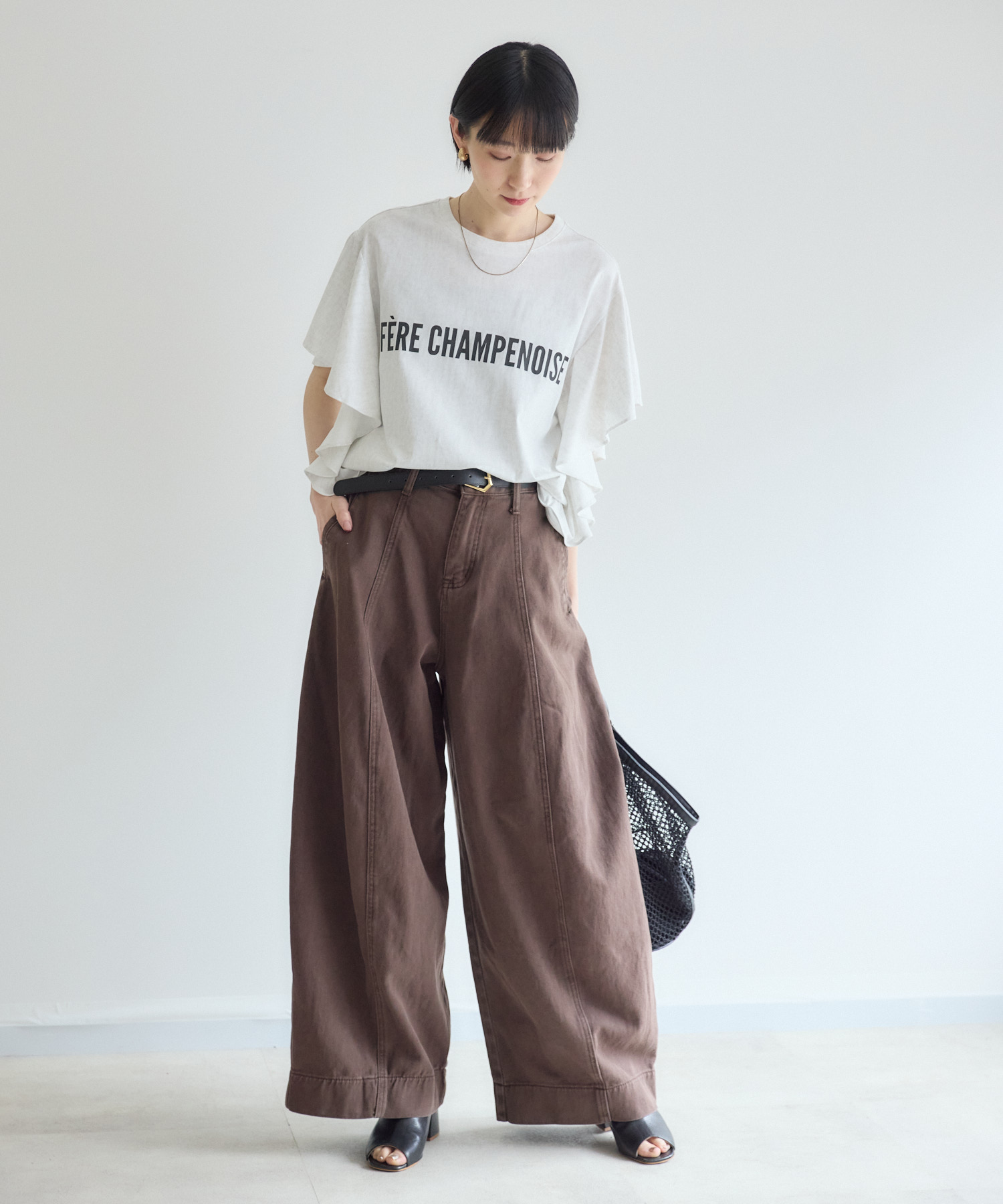 残りわずか】cloche ラッフルスリーブプリントTシャツ | IKG crossing