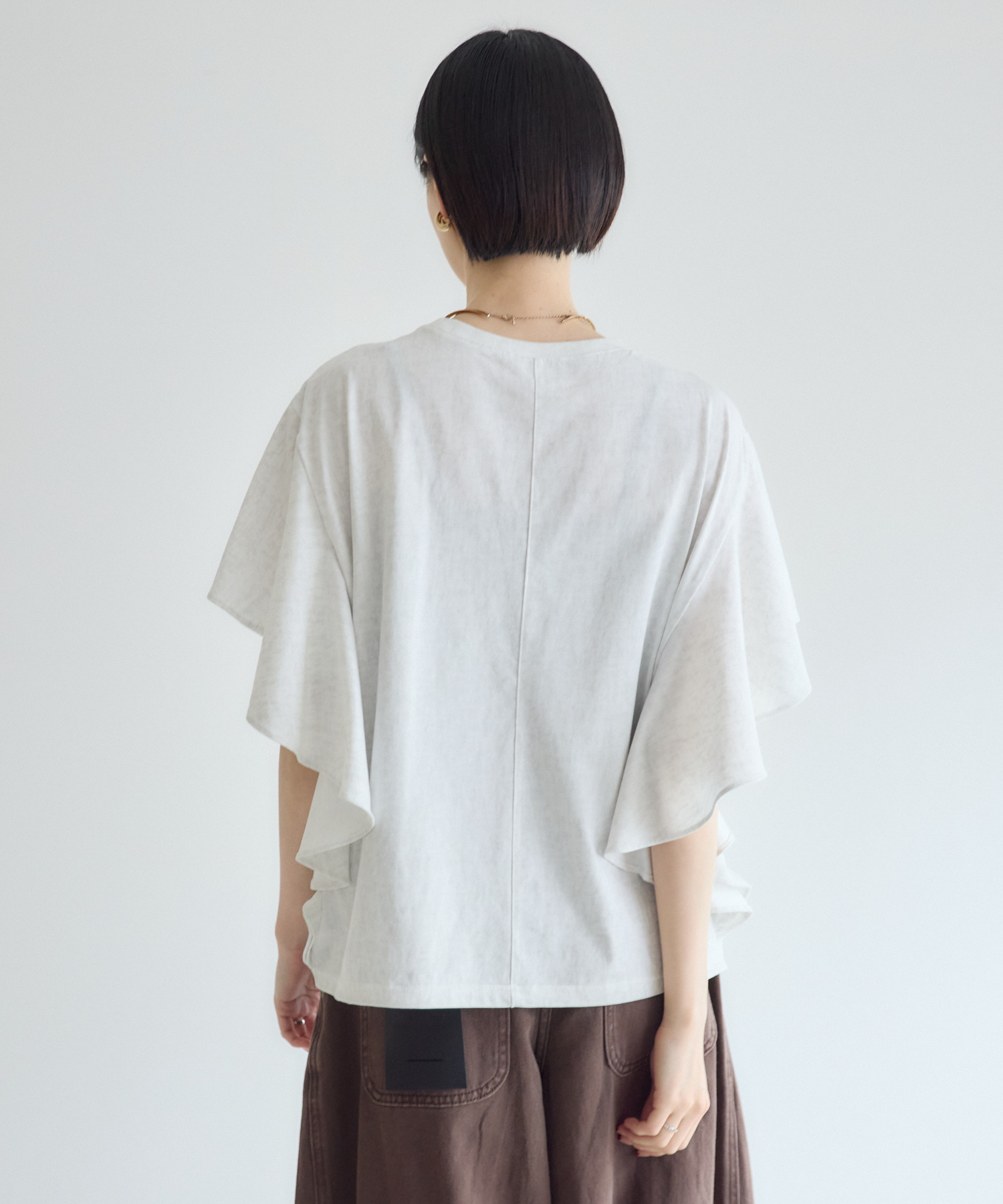 残りわずか】cloche ラッフルスリーブプリントTシャツ | IKG crossing