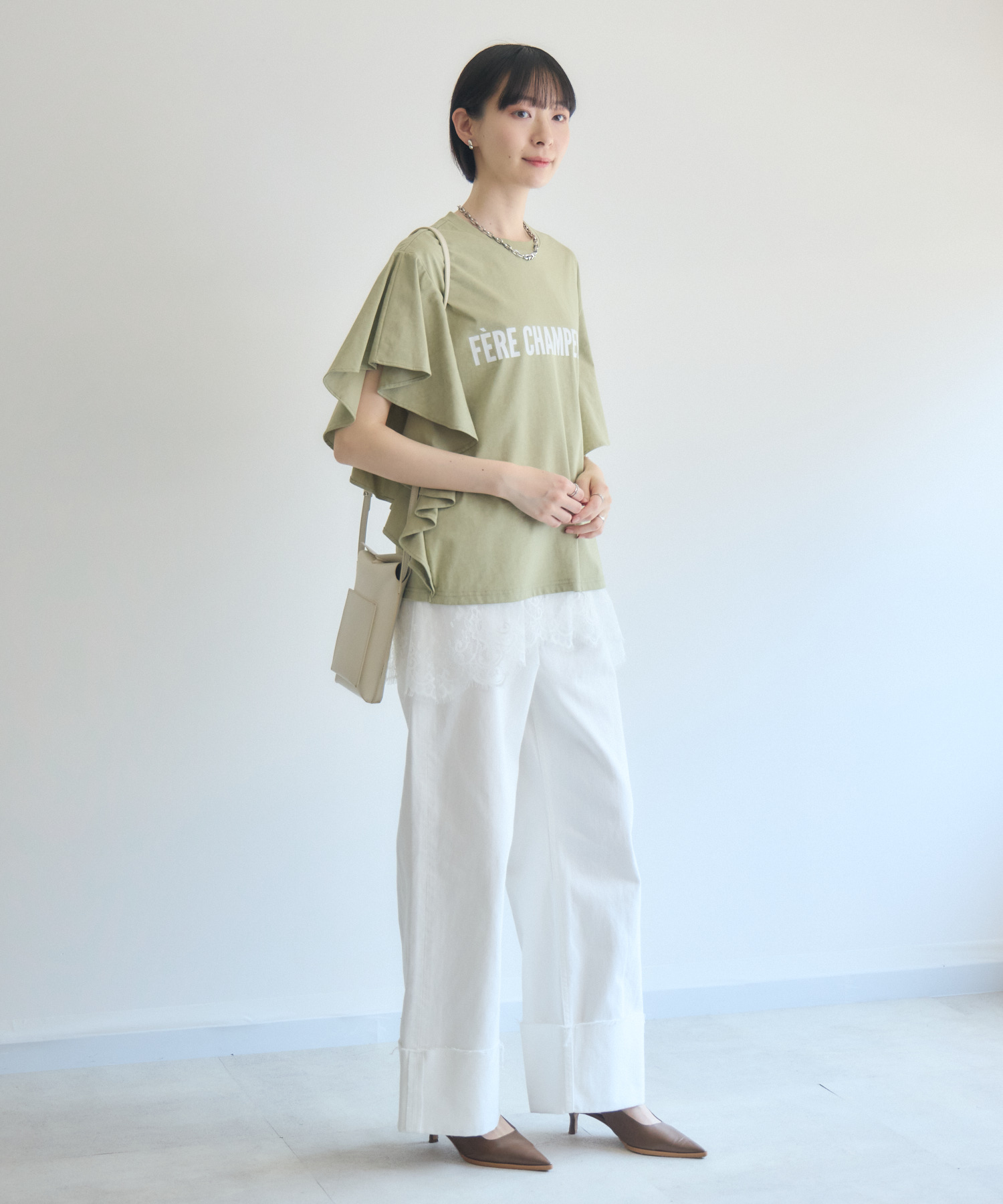 残りわずか】cloche ラッフルスリーブプリントTシャツ | IKG crossing