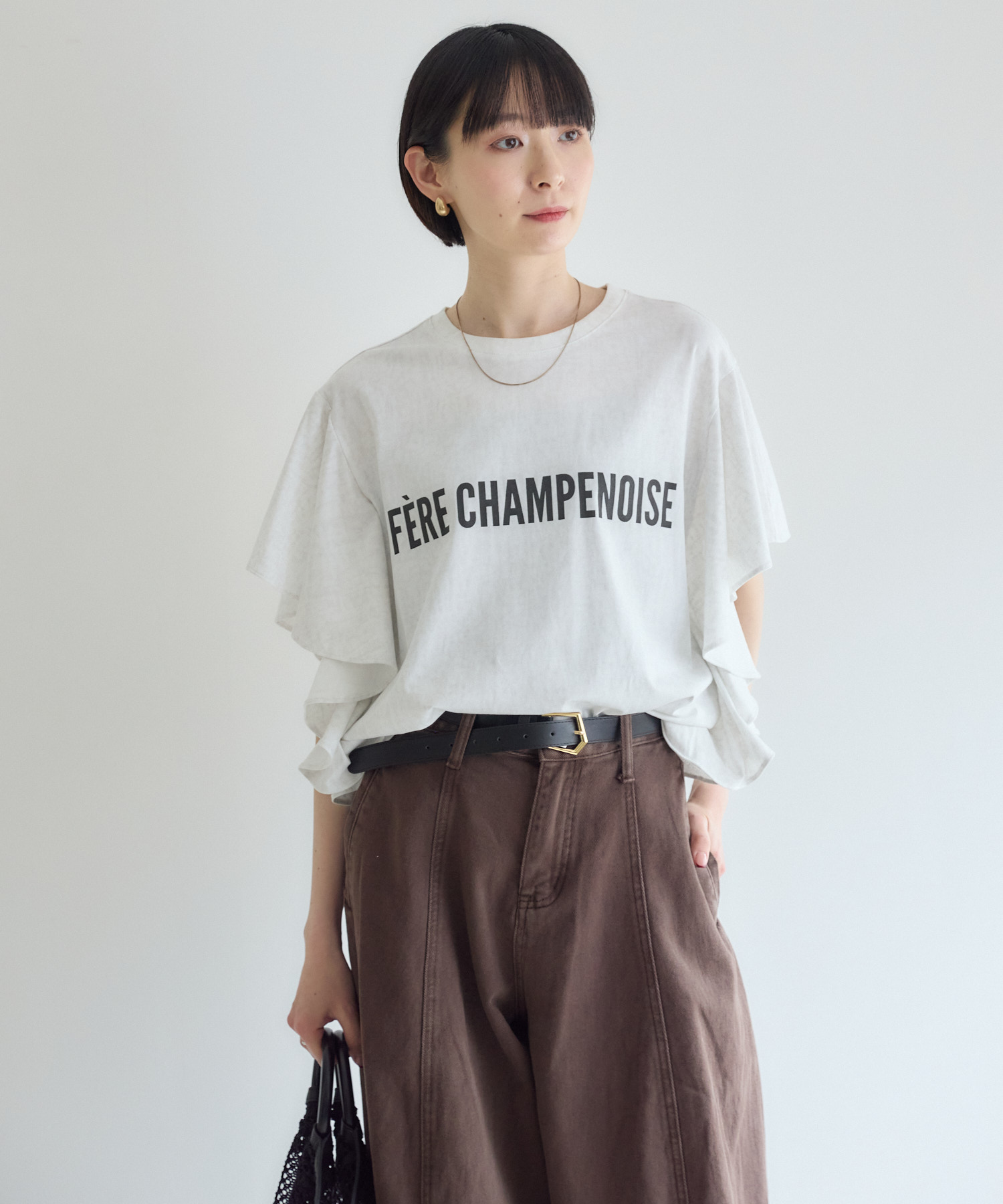 残りわずか】cloche ラッフルスリーブプリントTシャツ | IKG crossing