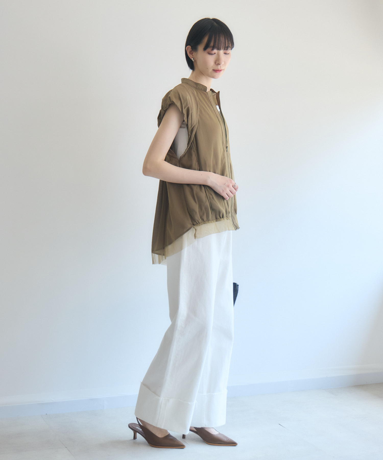 CYAN ロールアップストレートデニムパンツ | IKG crossing
