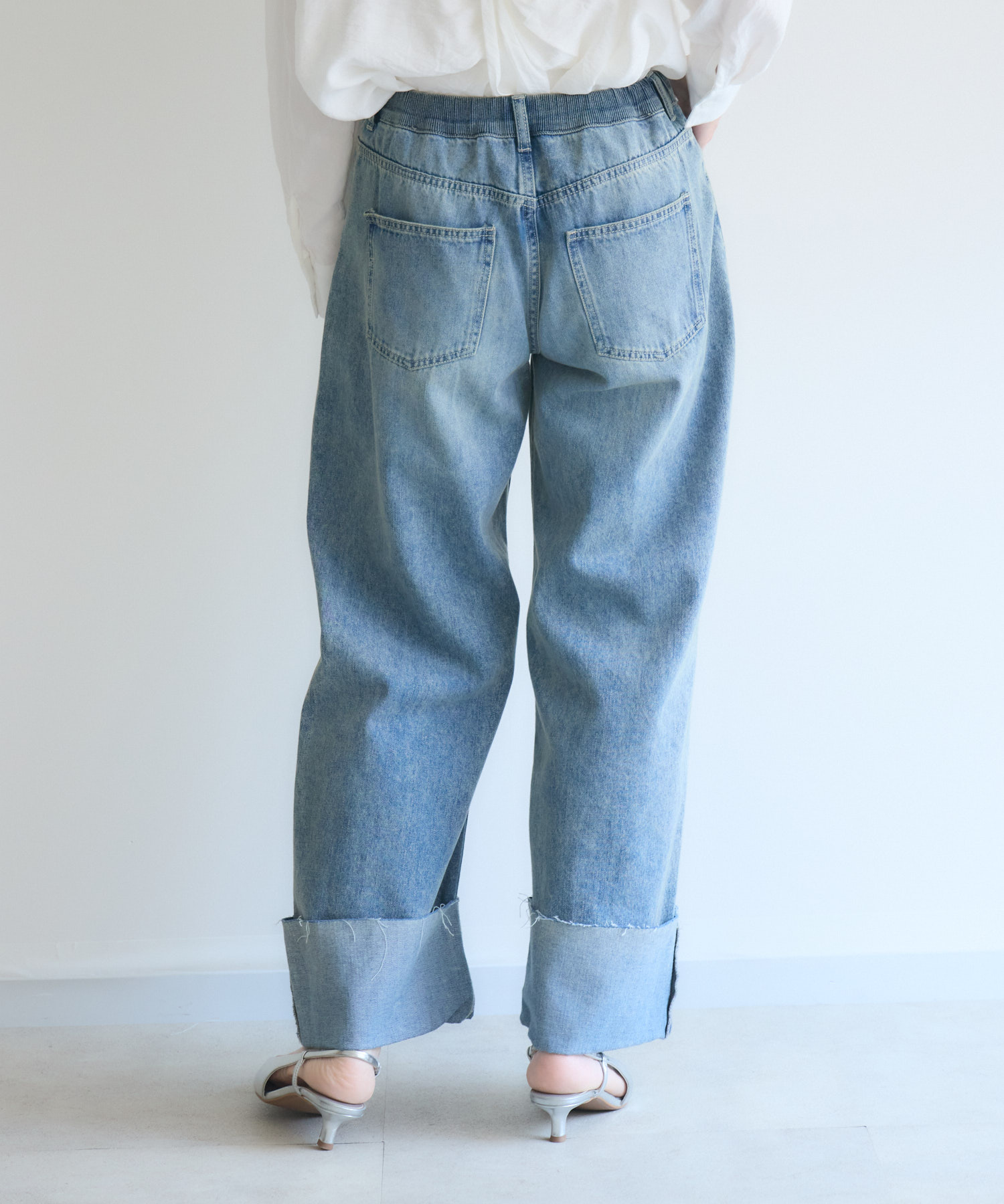 CYAN ロールアップストレートデニムパンツ | IKG crossing