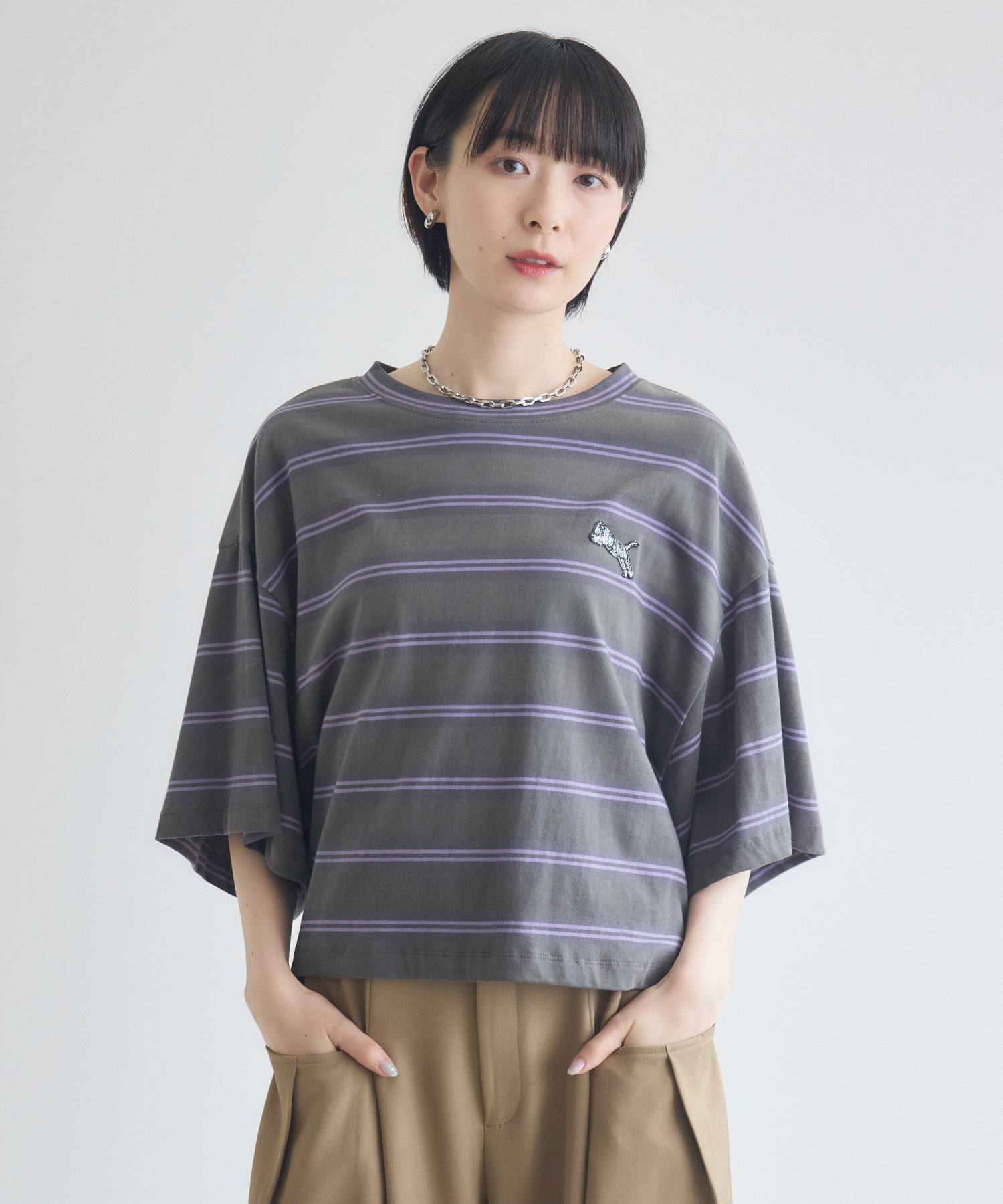 TRANOI. ワイドボーダーTシャツ | IKG crossing